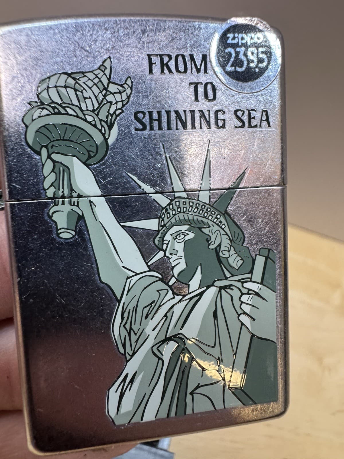 Zippo 2001 Statue Of Liberty From Sea To Shining Sea Street Chrome Lighter 2