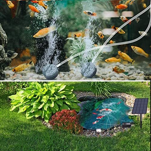 Lewisia 2.5W Solar Air Pump with Air Hose and Bubble Stone Pond Aerator Bubble  2