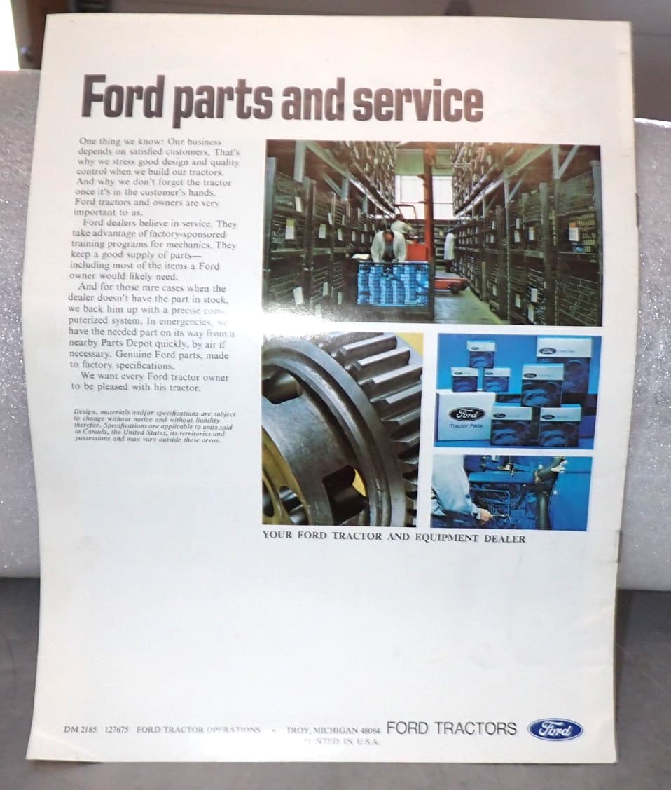 1970'S Ford 1600 Tractor Original Color Sales Brochure 5