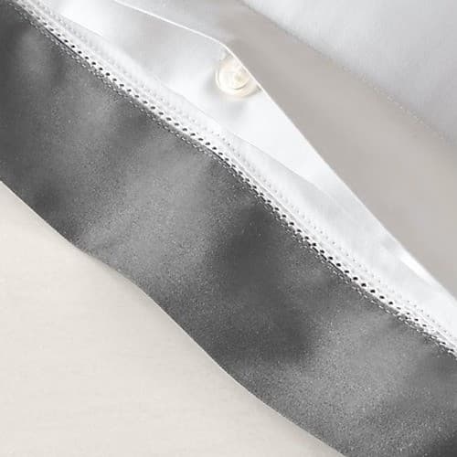 Ralph Lauren Organic Sateen Border European Sham Graphite 26x26 Preppy NEW 5