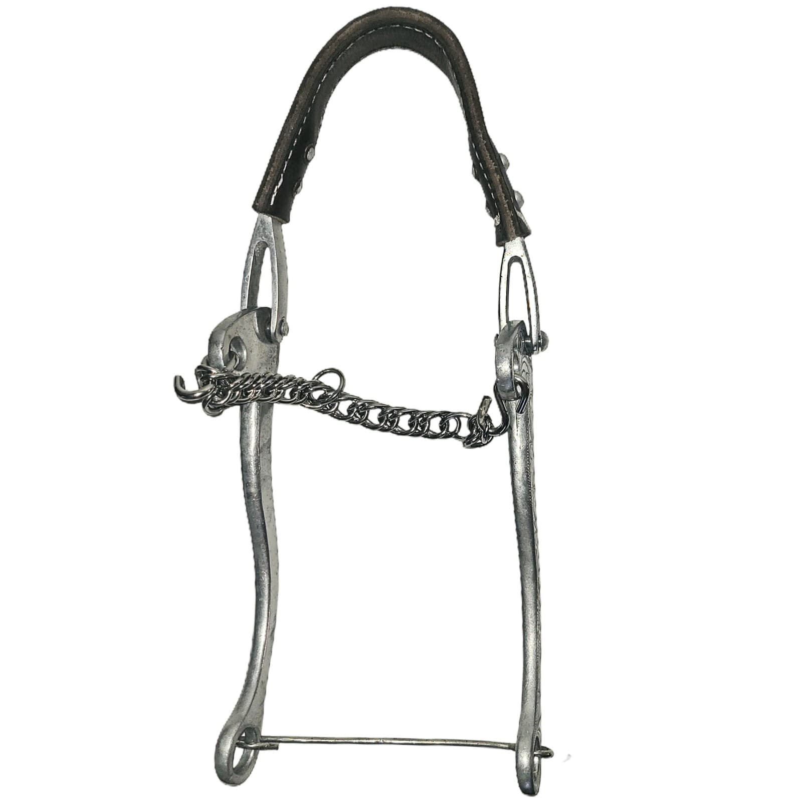 Engraved Aluminum Leather Noseband Unmarked Mechanical Roping Gaming Hackamore 6