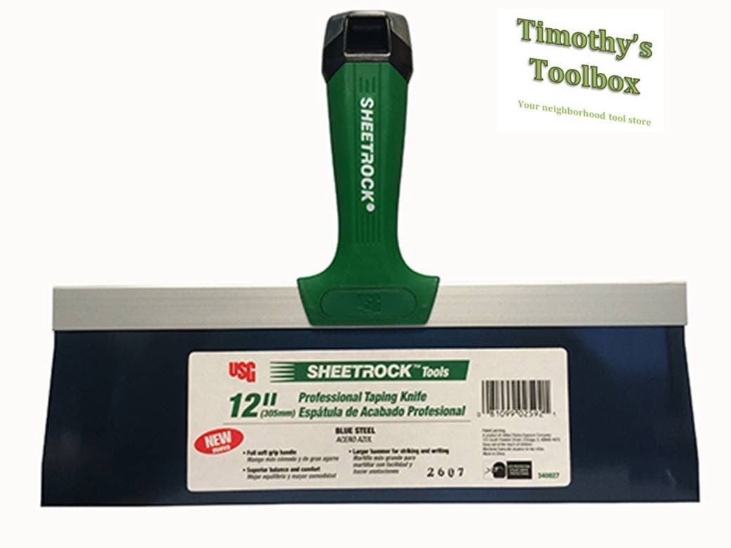 USG Sheetrock 12'' Blue Steel Pro-Series Drywall Taping Knife (Pack of 4)  3