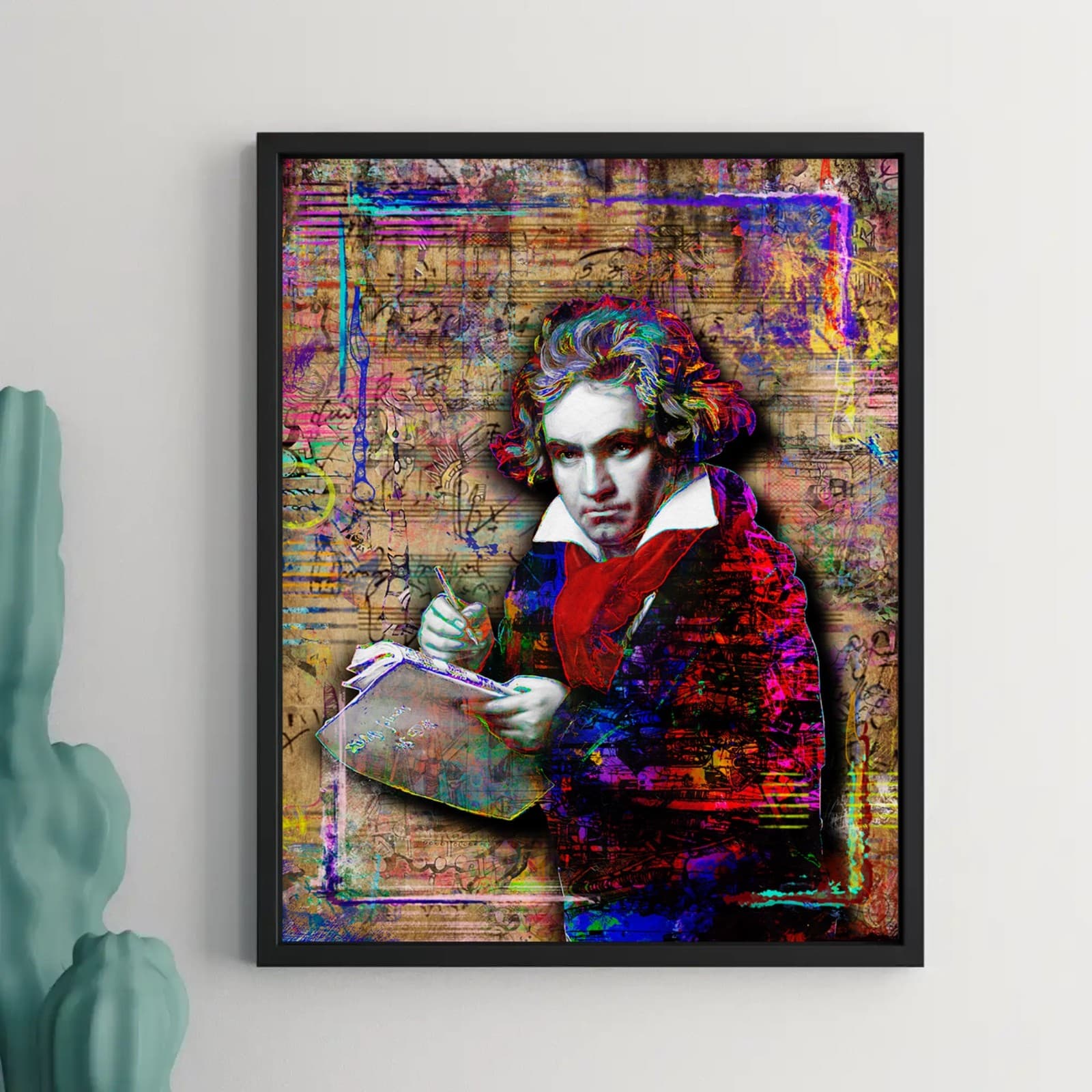 Ludwig Van Beethoven 16x24in Poster, Beethoven Tribute Pop Art Free Shipping US 5