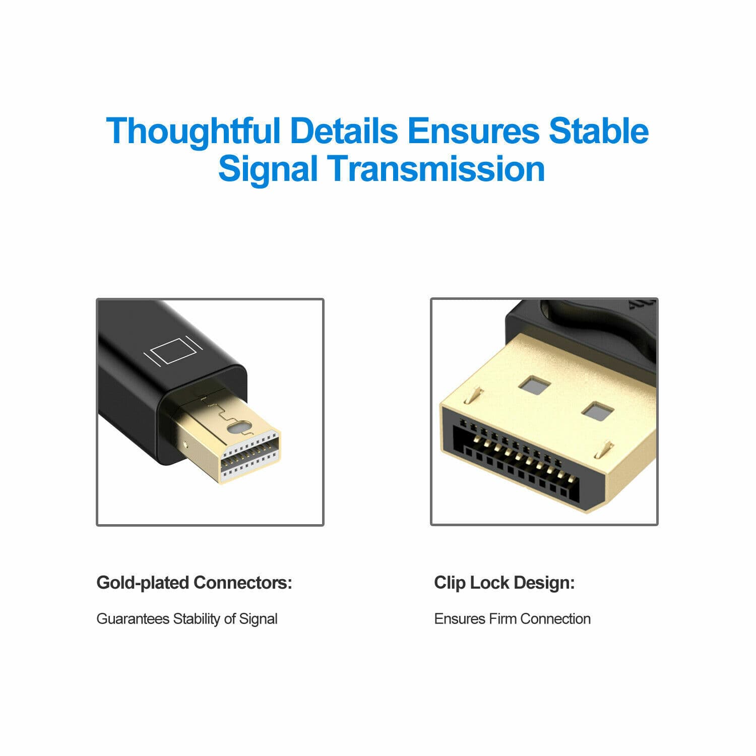 Mini DisplayPort to DisplayPort Cable Mini DP to DP Adapter HD Video 2K 4K 60Hz 6