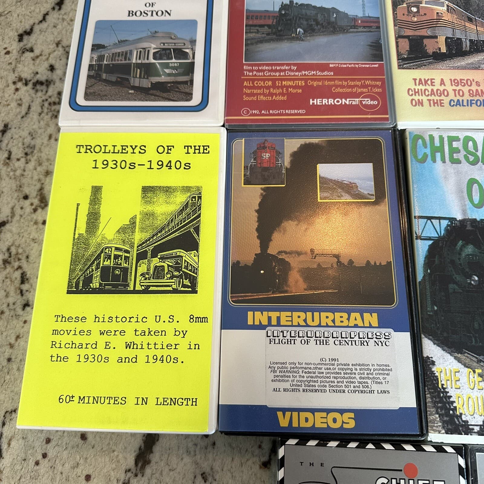 10 Vintage Train & Railroad VHS Tapes (Trolleys, NYC, Chicago, San Fran, Boston) 5