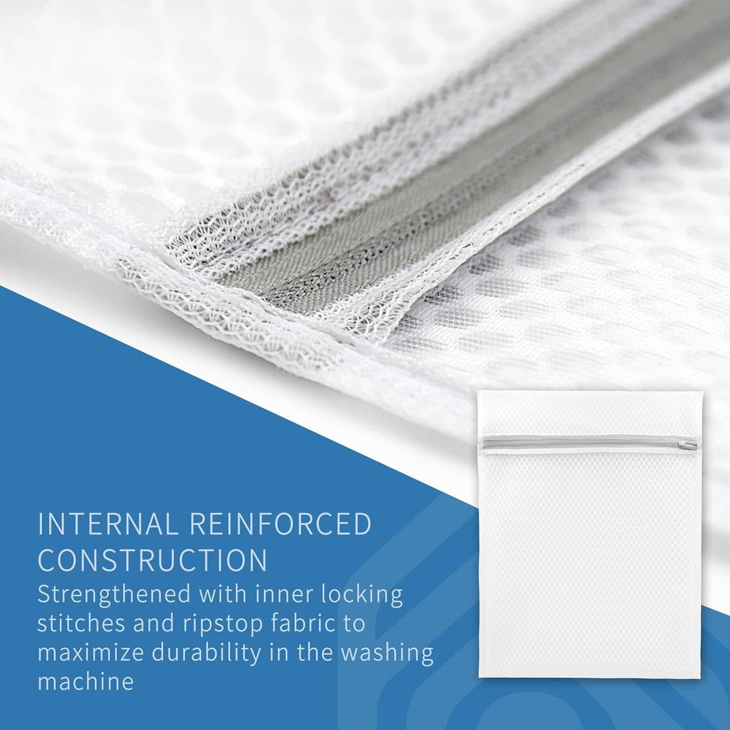 3 Bolsas de Lavandería de Malla de Panal Duraderas para Ropa Delicada, 30 x 40 c 6