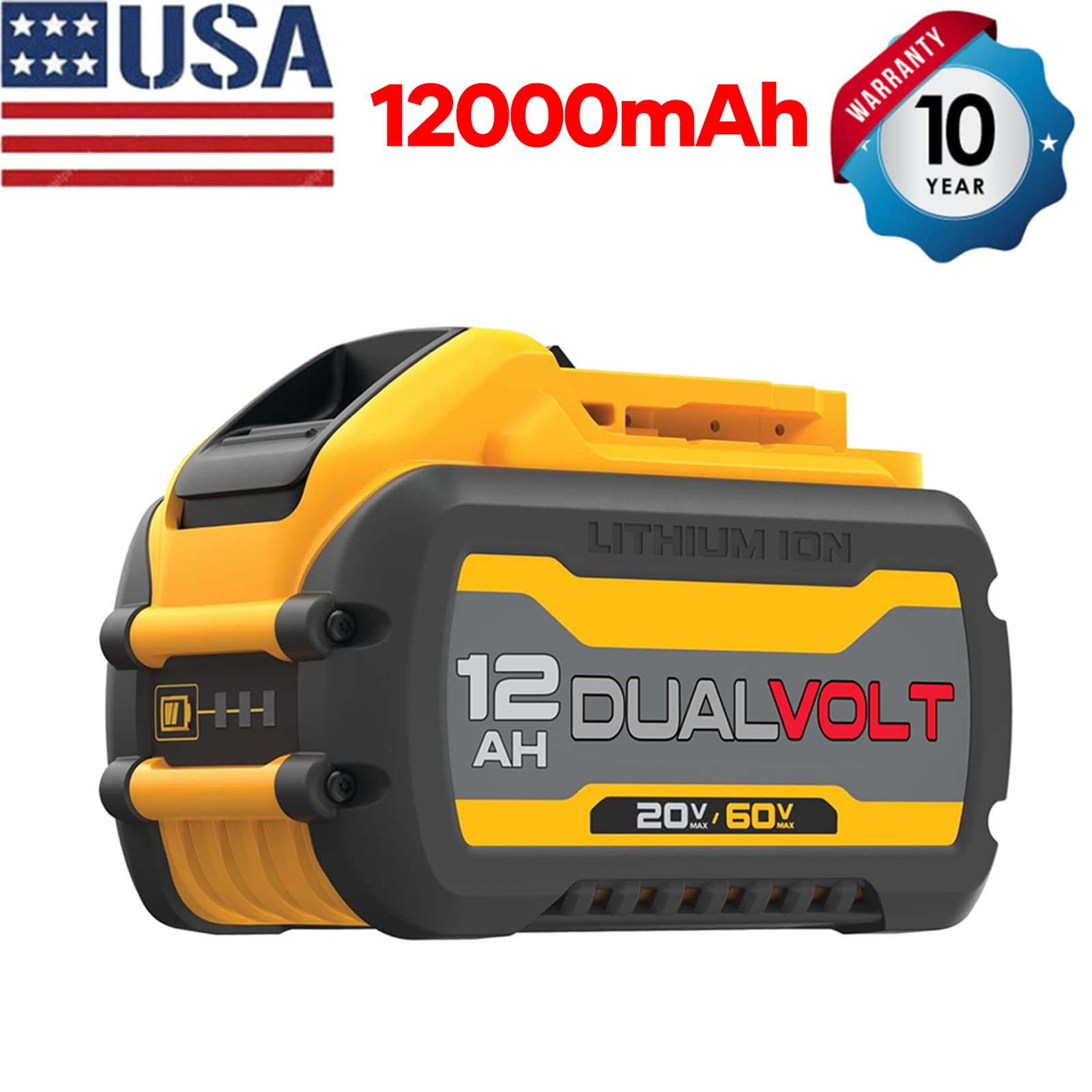 2Pack 12.0Ah For DEWALT FLEXVOLT DCB609 DCB612 20V/60V MAX Lithium-lon Battery 2