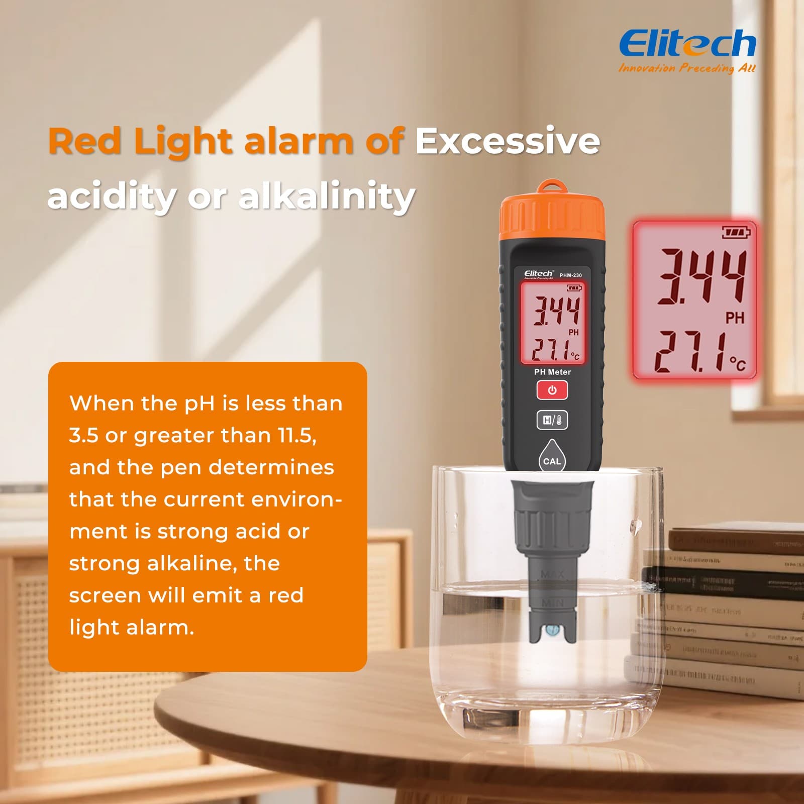 Elitech PHM-230 Professional pH Meter Pen Tester Water Hydroponics Pool Aquarium 4