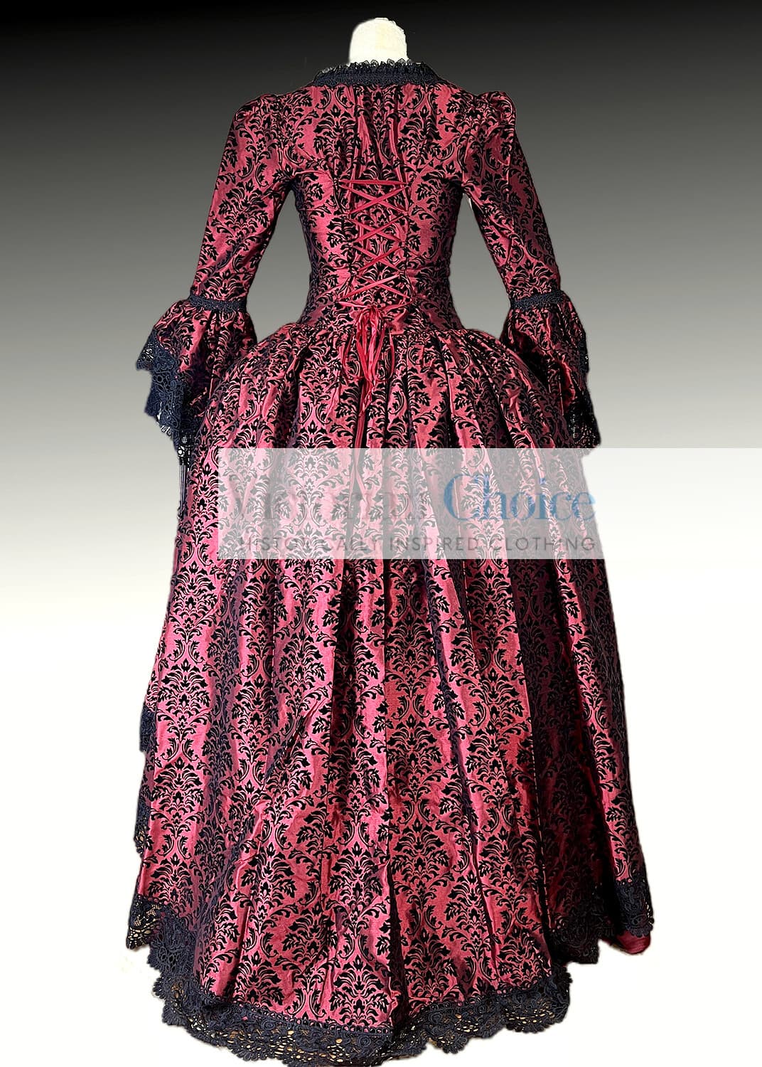 Ren Fair Marie Antoinette Bridgerton Queen Brocade Dress Gown Gothic Costume 143 3
