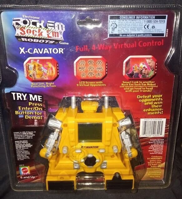 🎁*RARE* Rock Em Sock Em Robot Yellow X-CAVATOR Game VINTAGE 🎁*NEW & SEALED*🎁 5
