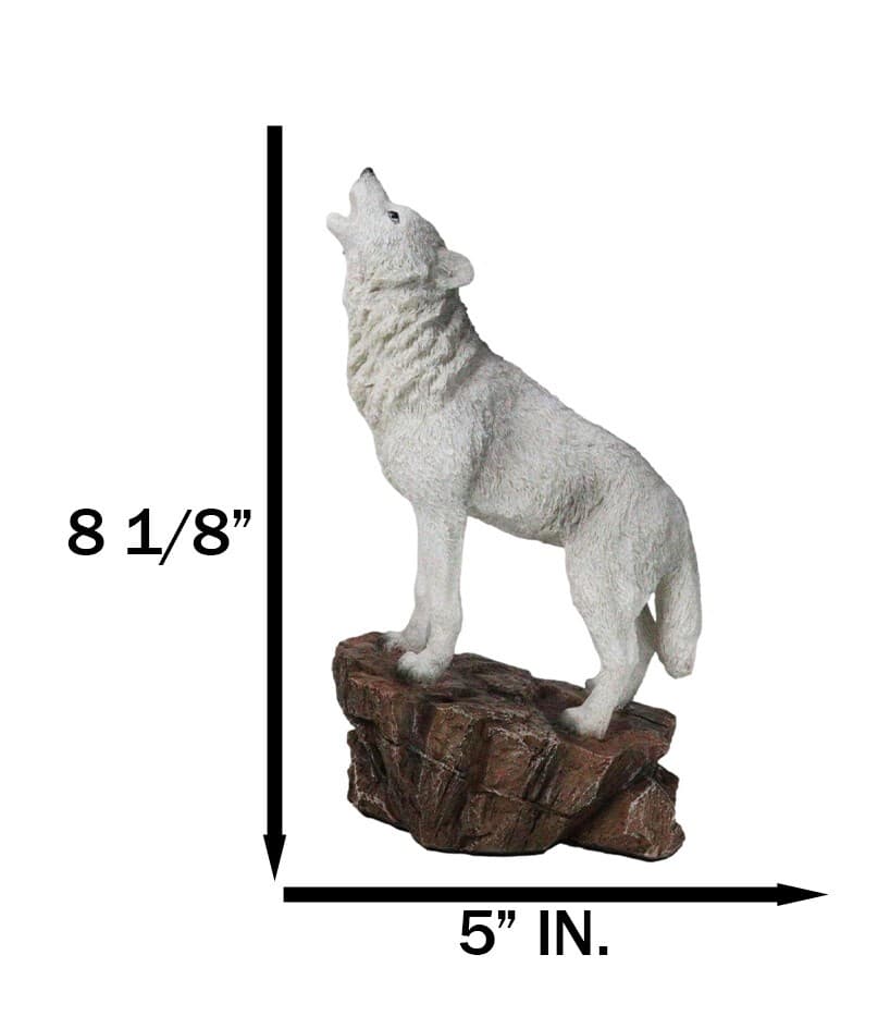 Woodlands Wildlife Mystical Alpha Gray Wolf Howling to The Moon Figurine Decor 2