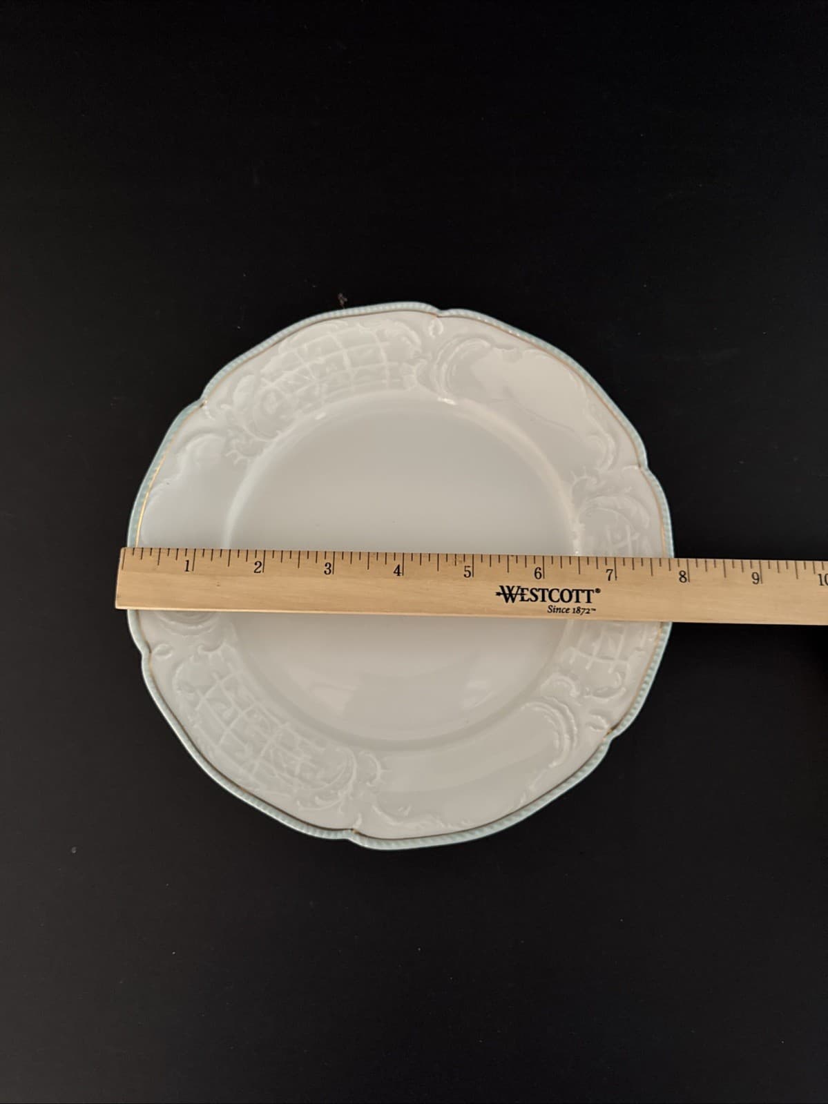 2 Rosenthal Continental Sanssouci Seafoam Green & Gold Trim 8" Salad Plates 6