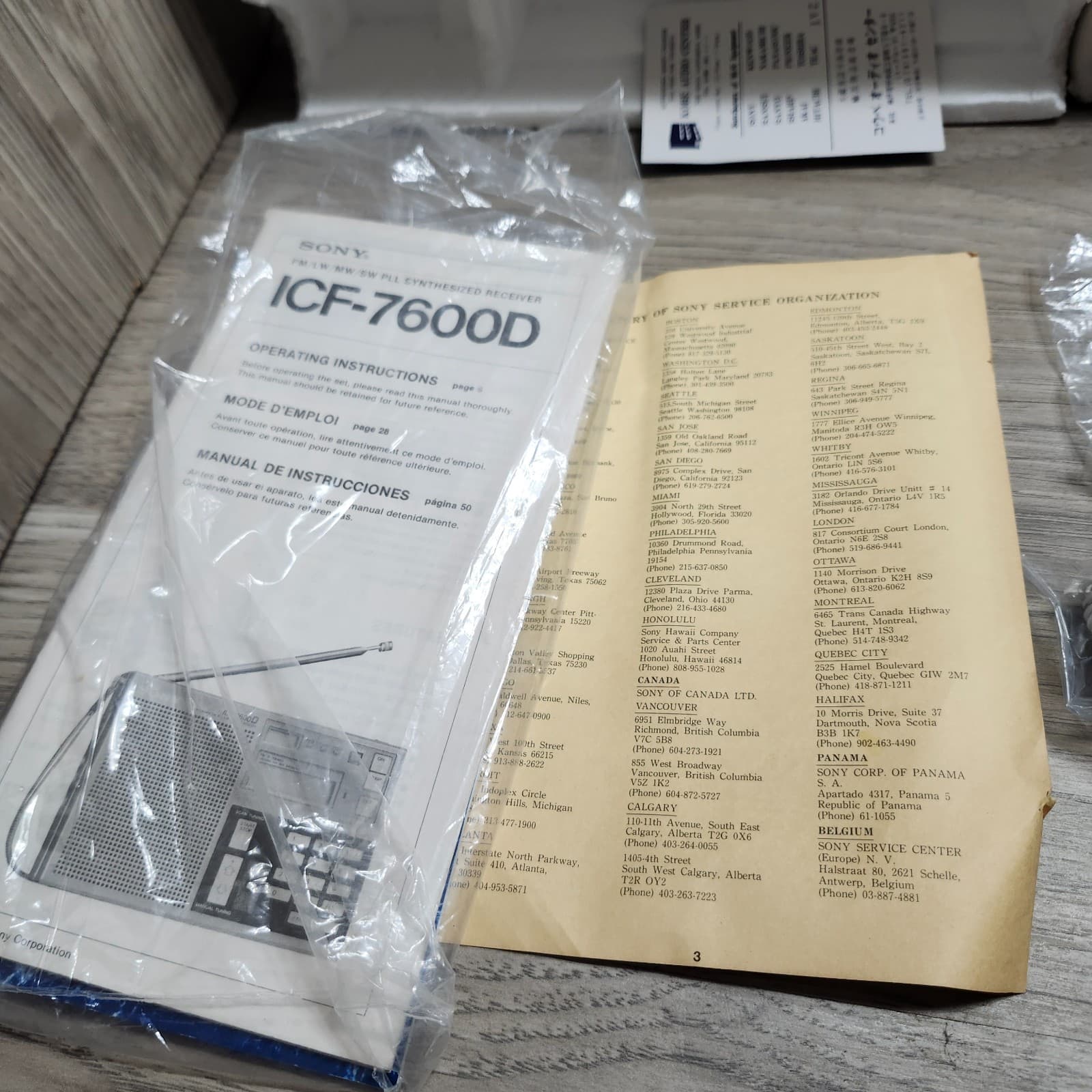 Sony ICF-7600D FM/LW/MW Synthesized Receiver Portable Radio 1980 6