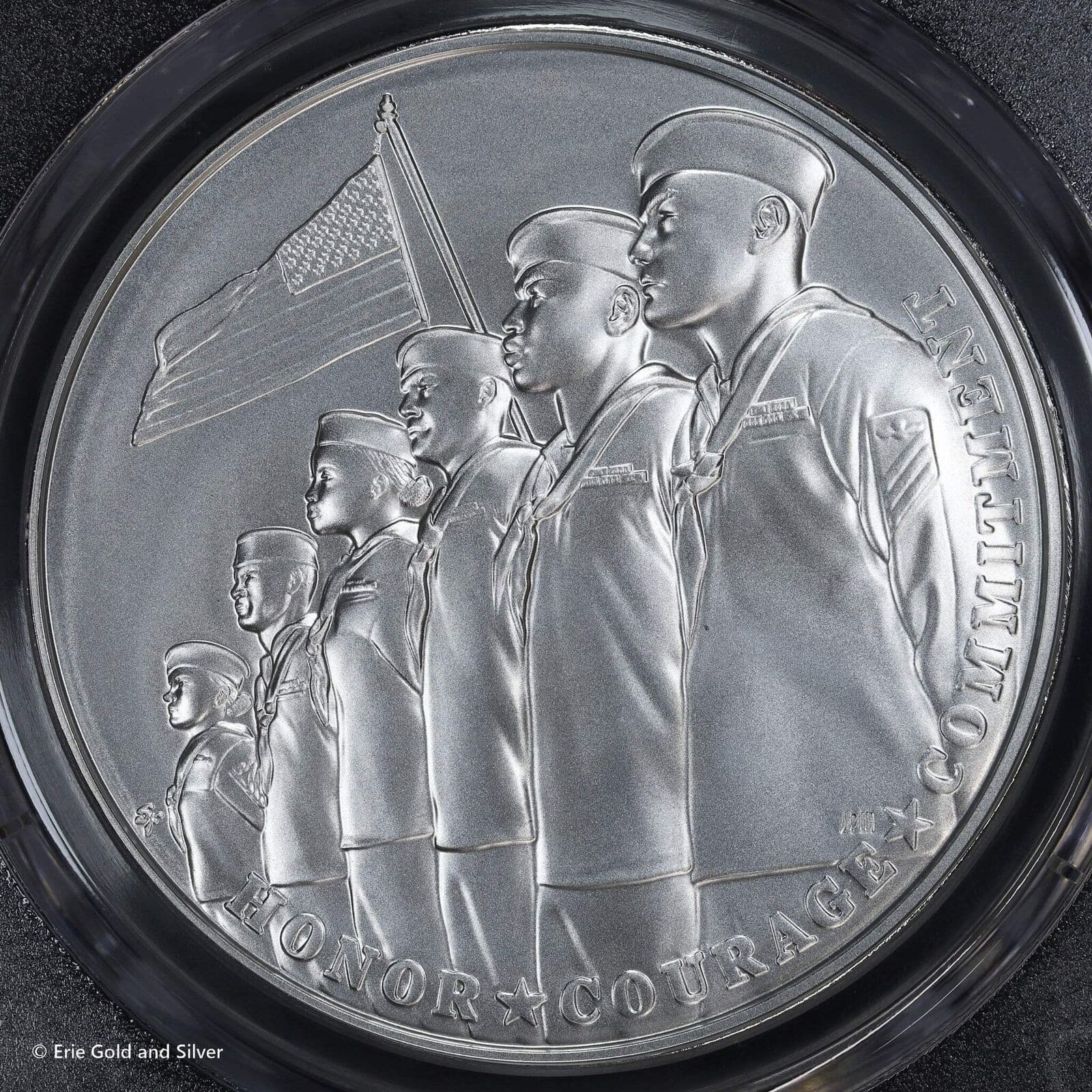 2023-P 1 oz Silver US Navy Matte Medal PCGS MS 70 First Day FDOI 3