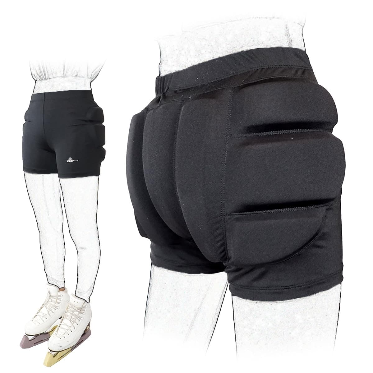 Skating Shorts Padded Body Protector Crash Pants Tailbone Hip Skate Ski Snowb...