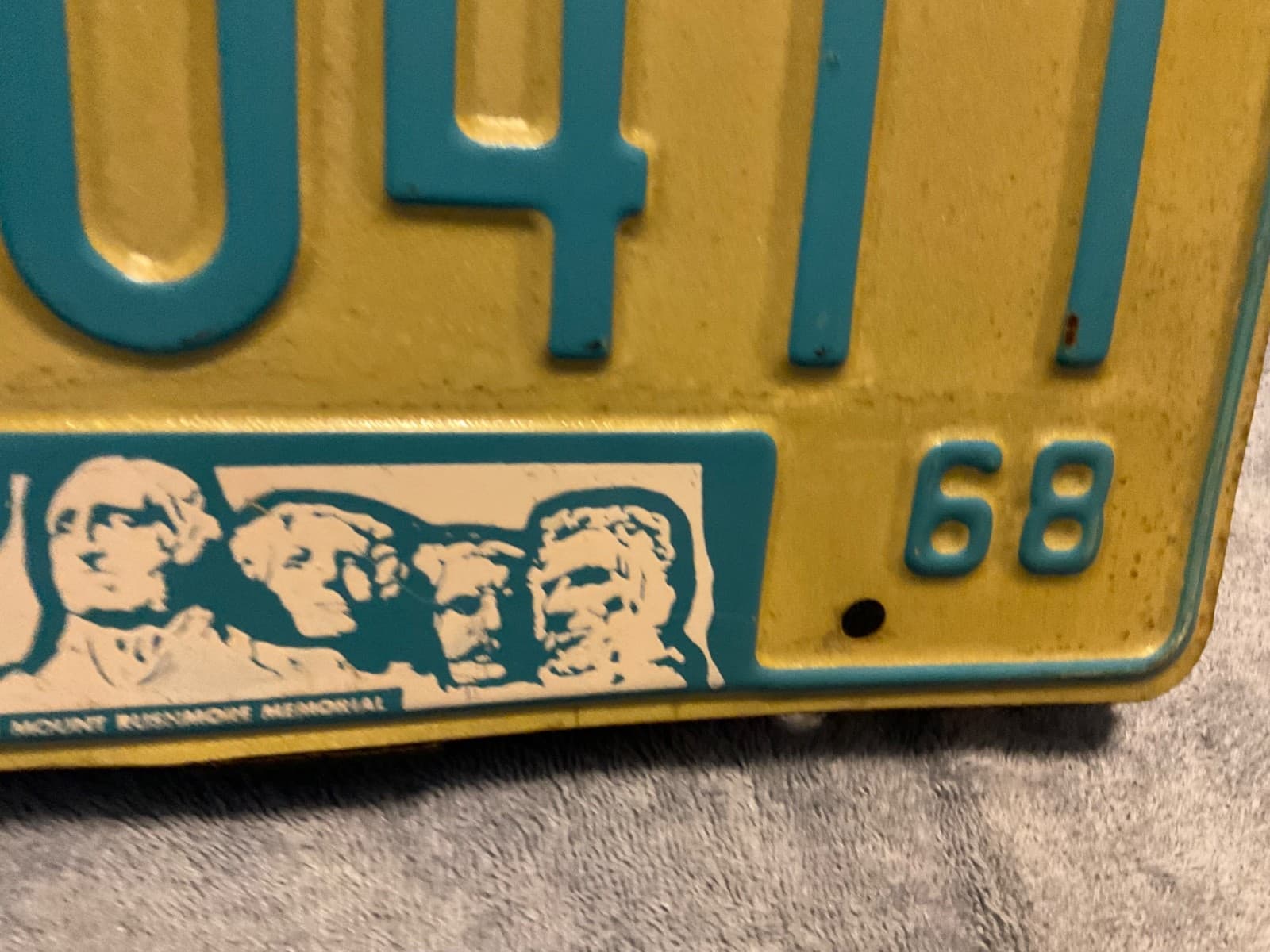 South Dakota SD 1968 License Plate 2 30411 Mount Rushmore 3