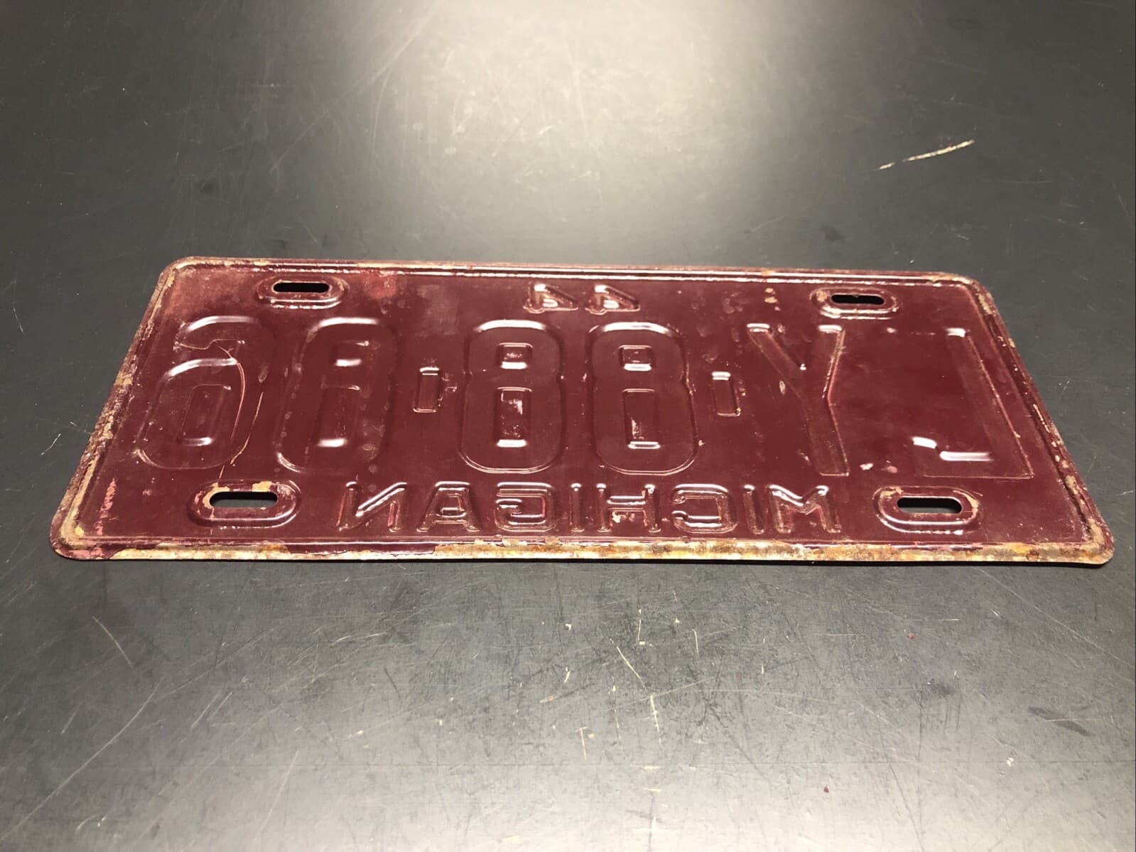 1944 Michigan License Plate LY 88 86 3
