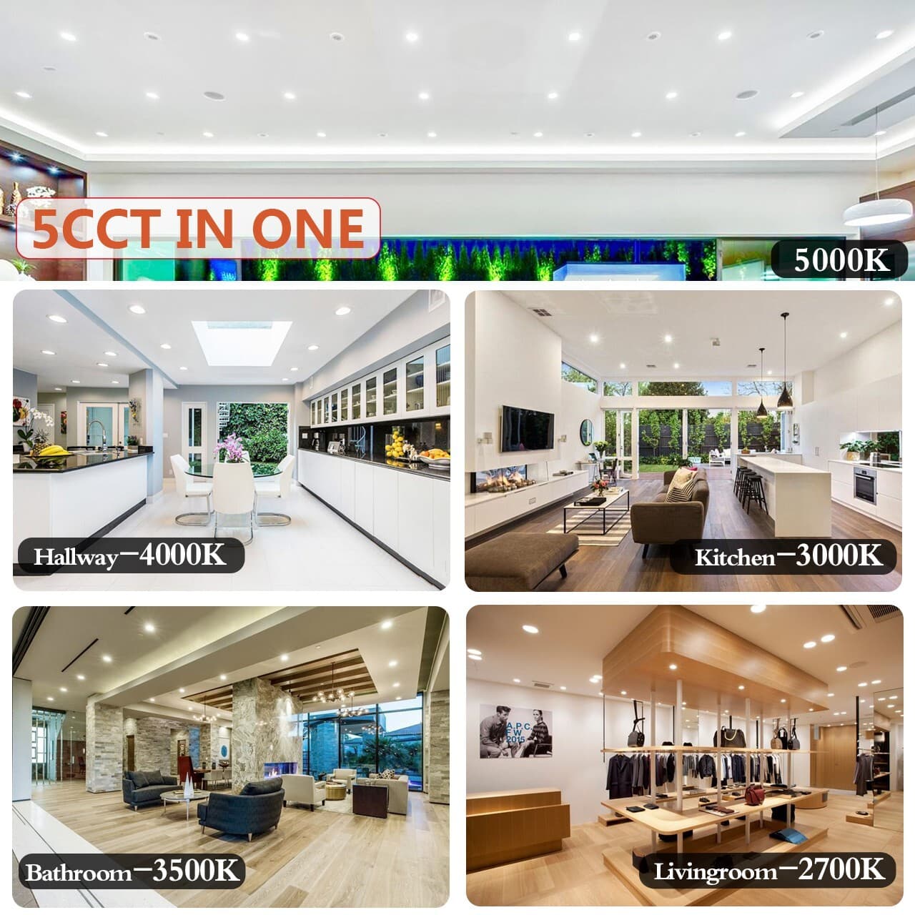 12 Pack 6 Inch 13W 5CCT LED Ceiling Lights Downlights Dimmable with Junction Box 2