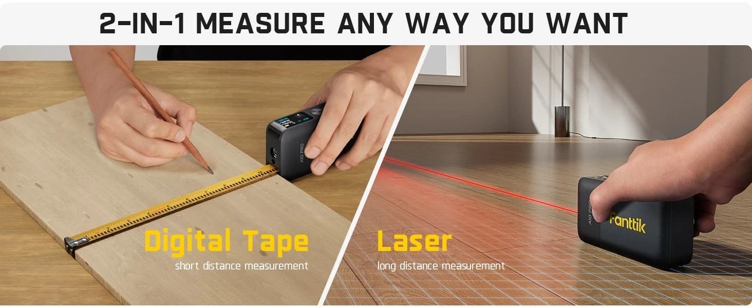 Fanttik A10 Pro 2-in-1 Digital Laser Tape Measure with HD IPS Color Display 6