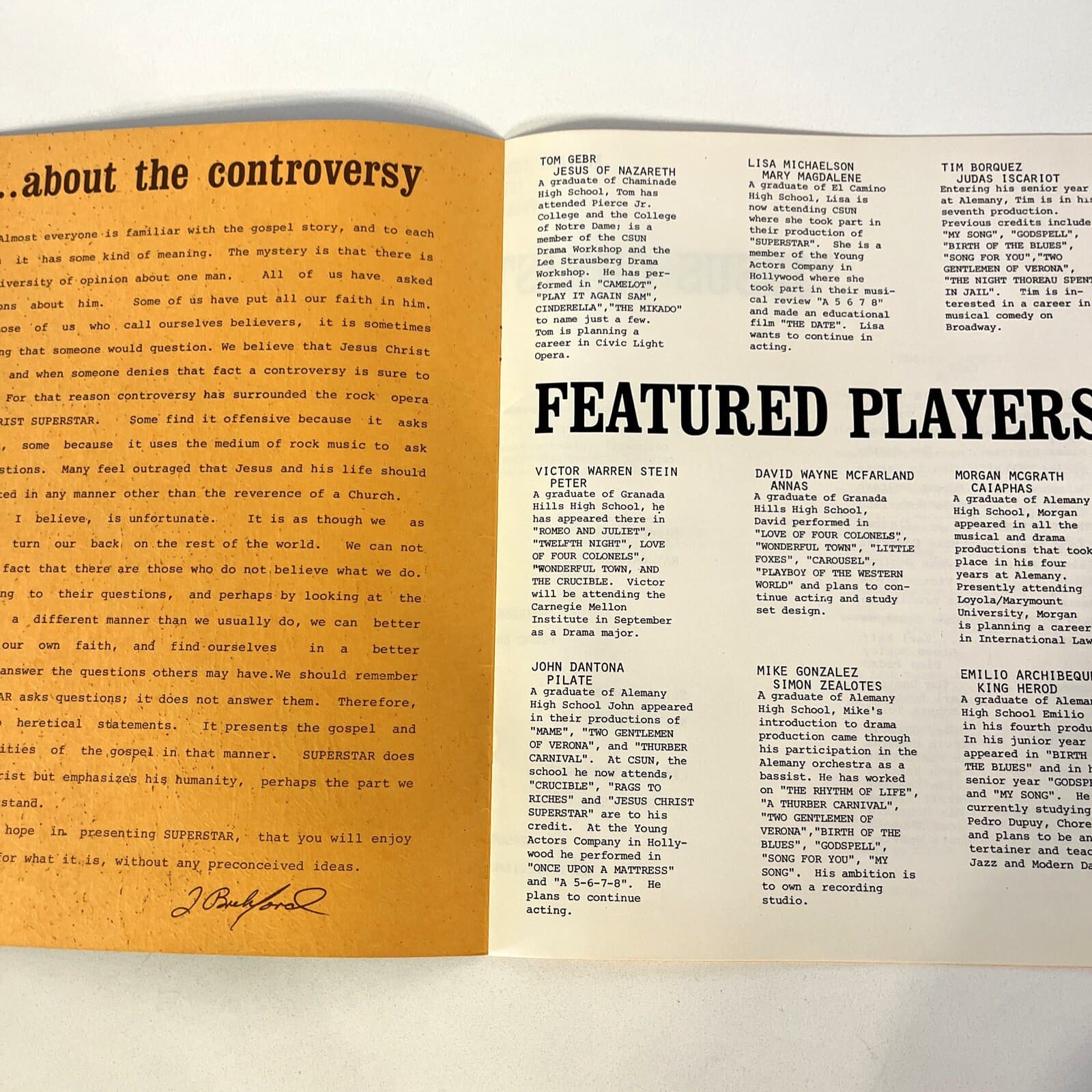  Vintage Program 1977 Jesus Christ Superstar Alemany Summer Theater Rock Opera 2