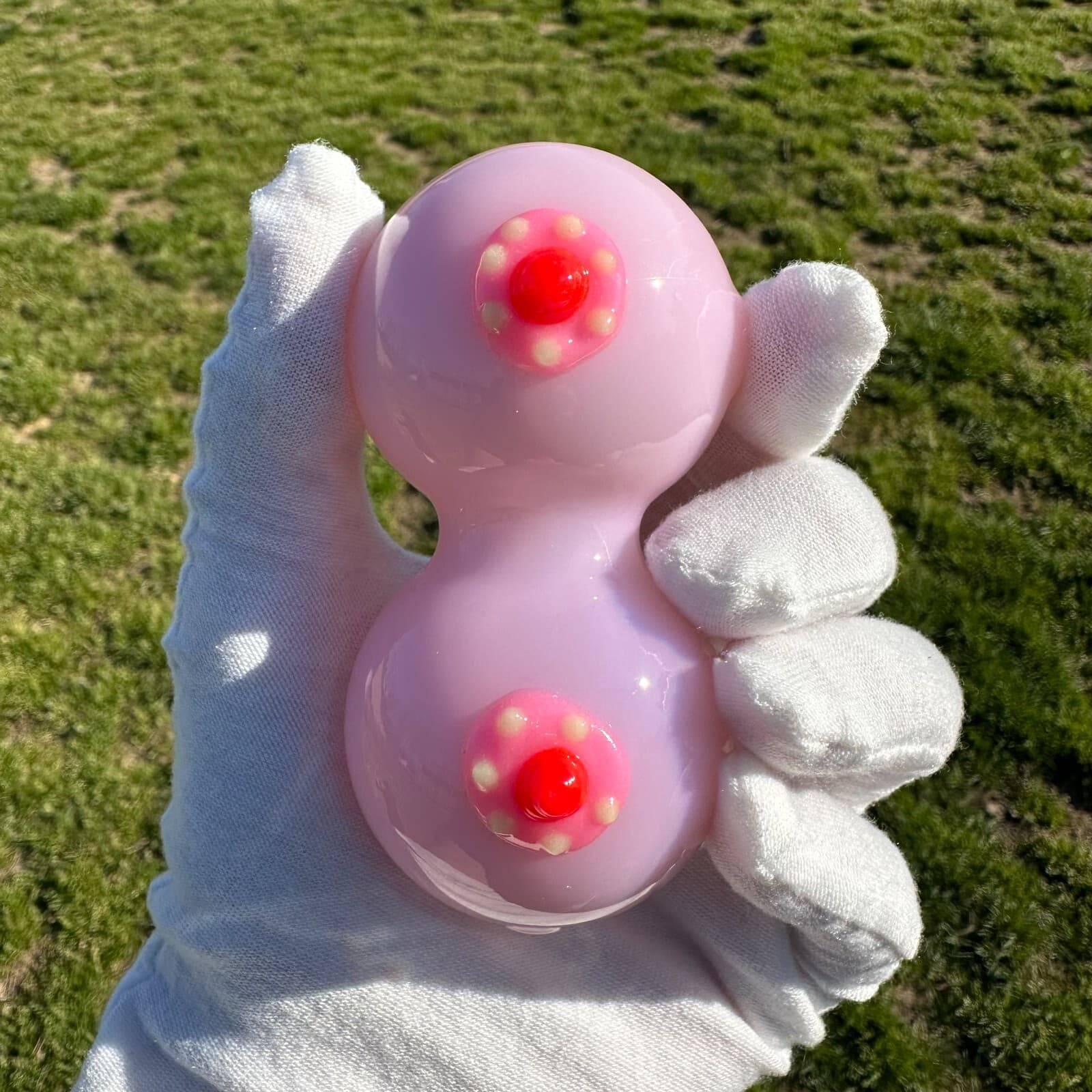 Pink Breast Glass Pipe Smoking Hand Spoon Pipe Tobacco Glass Smoke Bowl Gift 4