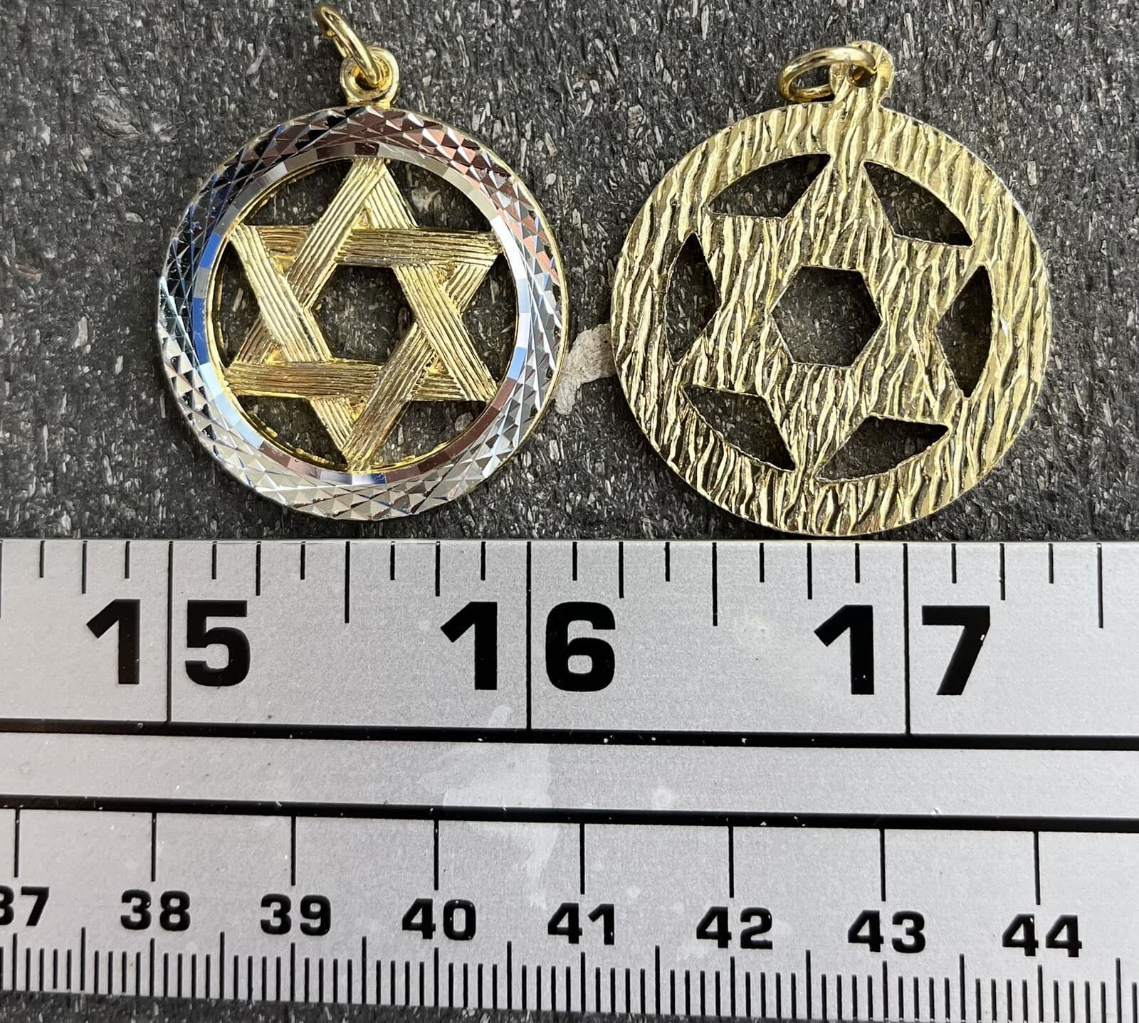 10 Vintage Jewish Star of David 1.25" Charms Pendants Crafts Jewelry Gold Silver 2