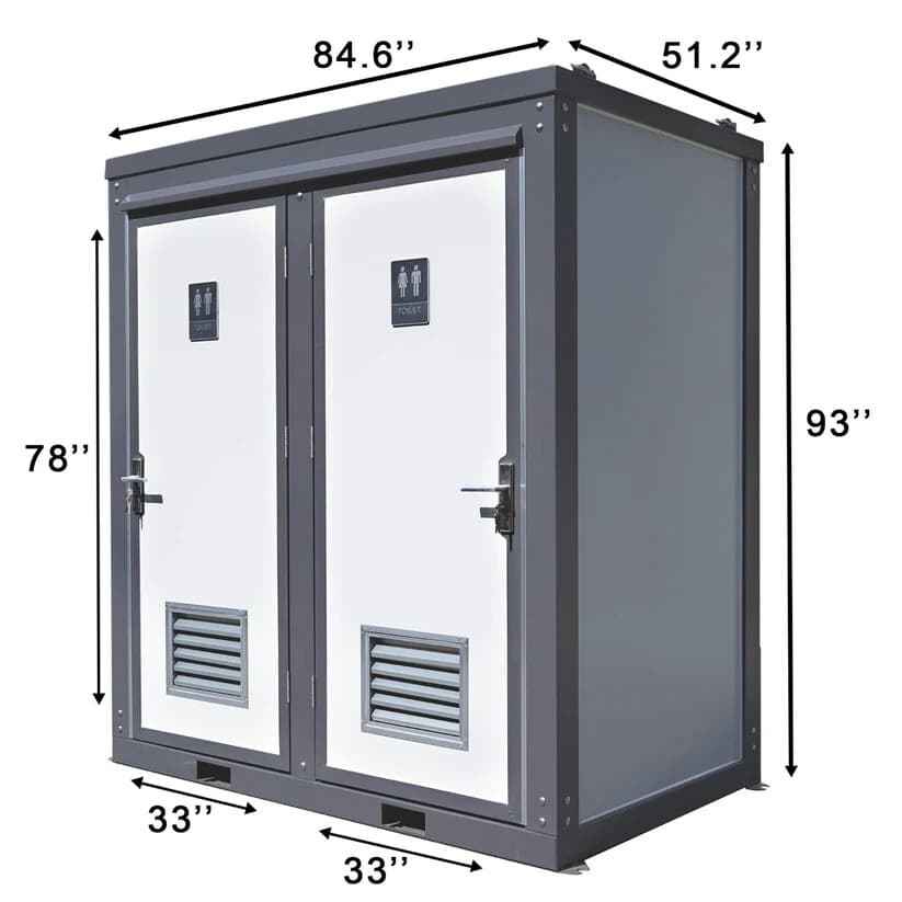 Bastone 2 Private Toilet Stalls w/ Sink Mobile toilet Portable Restroom 2