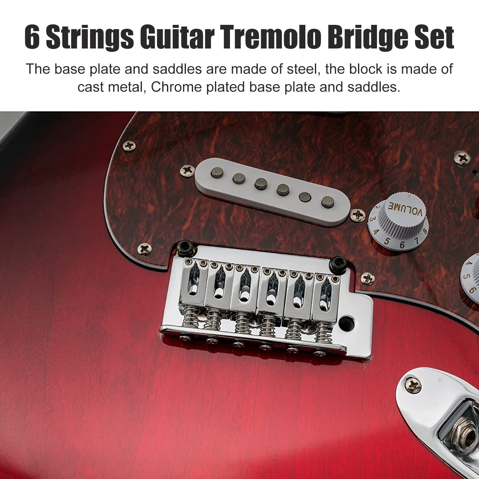 Chrome Tremolo Bridge Set for Fender Stratocaster /Squier /Strat Style Guitar US 5