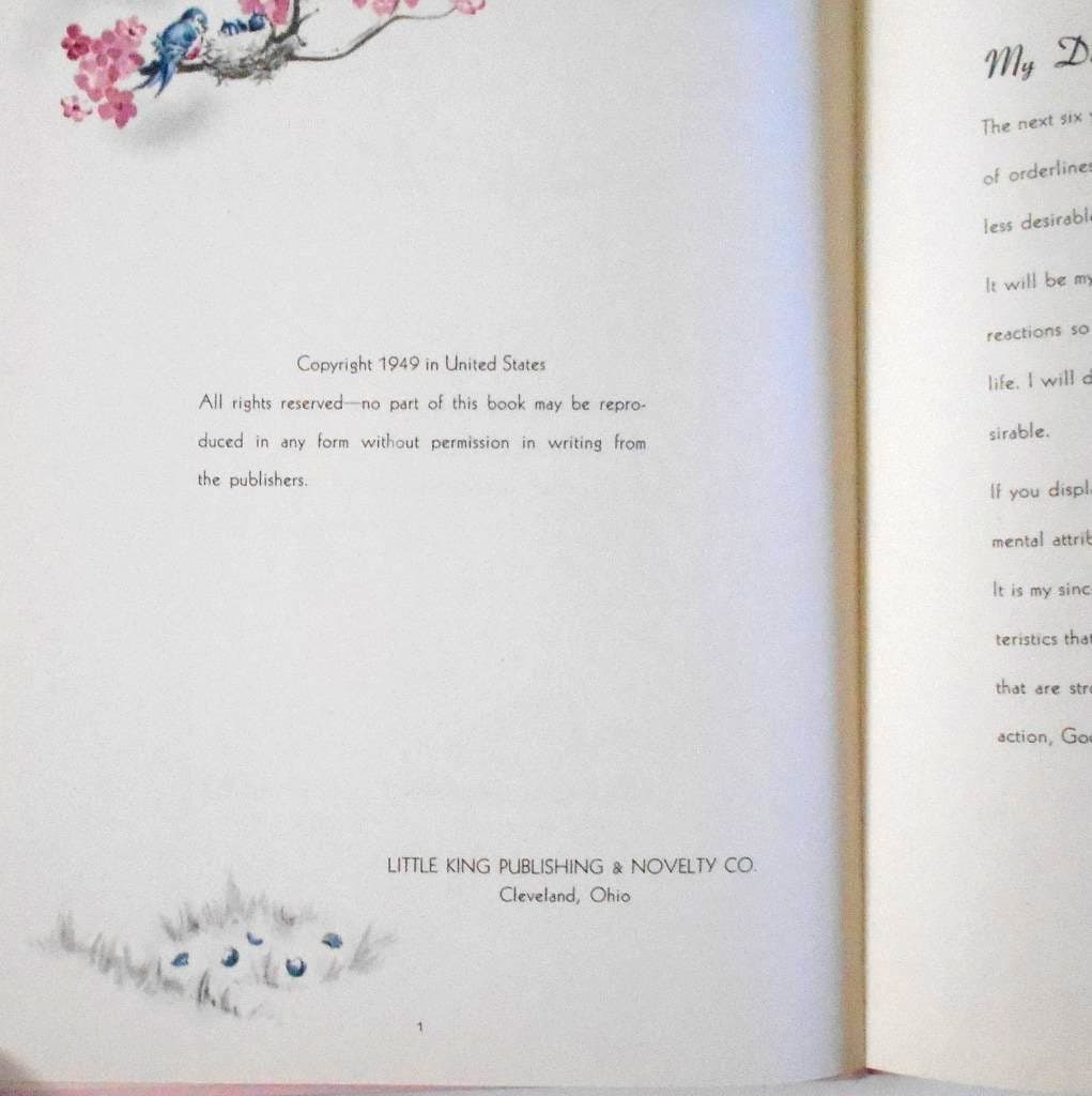 Baby's Memoir Memory Book Journal Little King Publishing Vintage 1940s 3