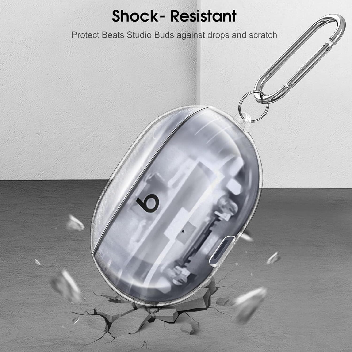 Clear Case for New Beats Studio Buds + 2023 Shockproof Earbuds Protective Cover 4