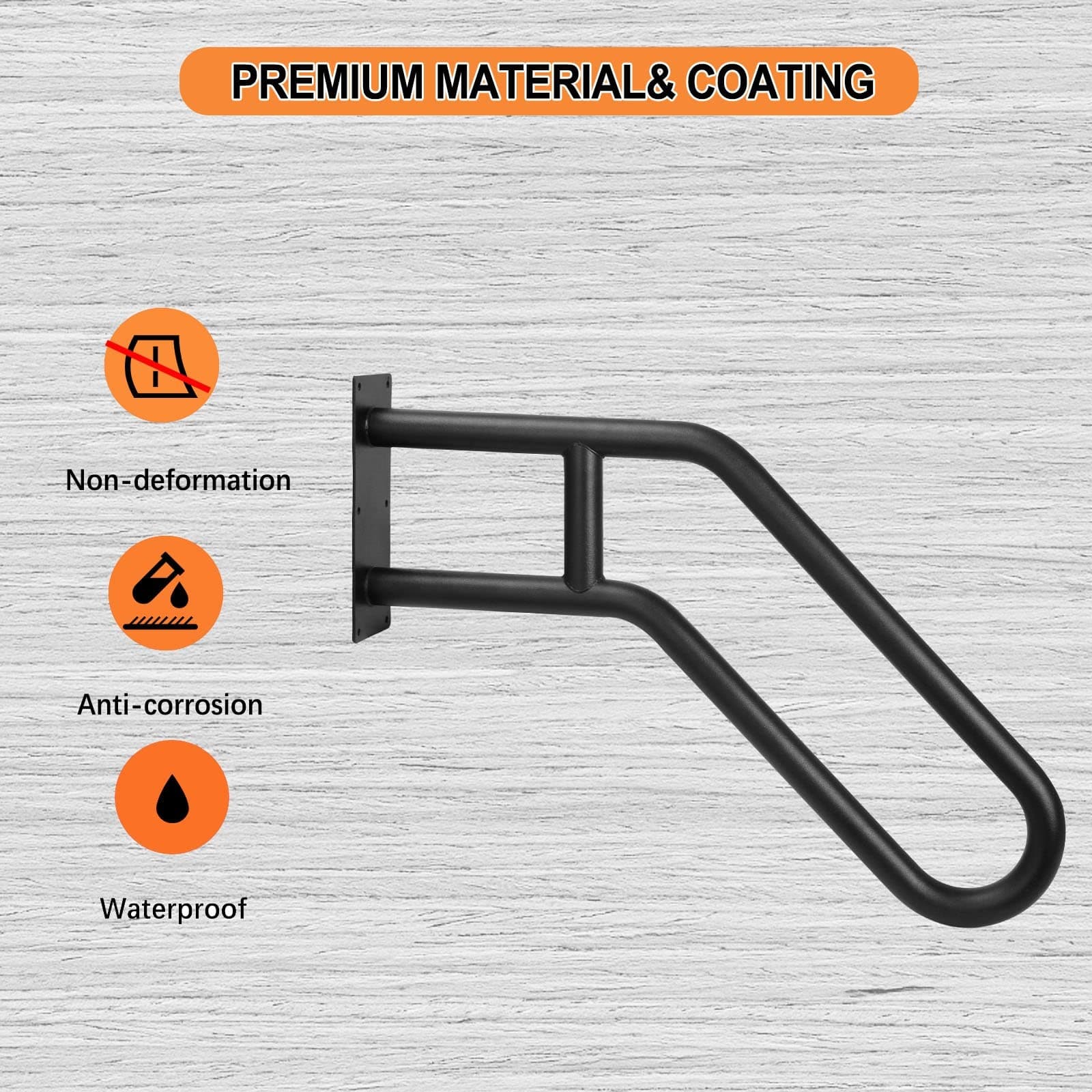 1pcs Hand Rails for Outdoor Steps, Indoor U-Shaped Wall Mount Stair HandRail,... 3