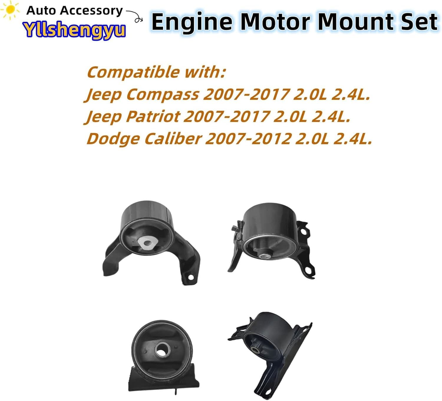 Engine Motor Mount Set Compatible with Jeep Jeep Compass Patriot 2007-2017 2