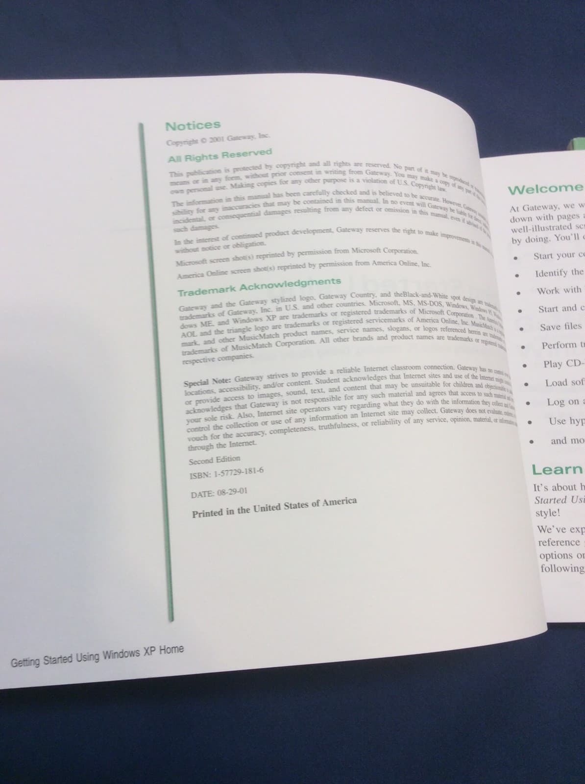 Gateway Desktop PC (Manuals Only) 2001 XP Your Way 2nd Edition  4