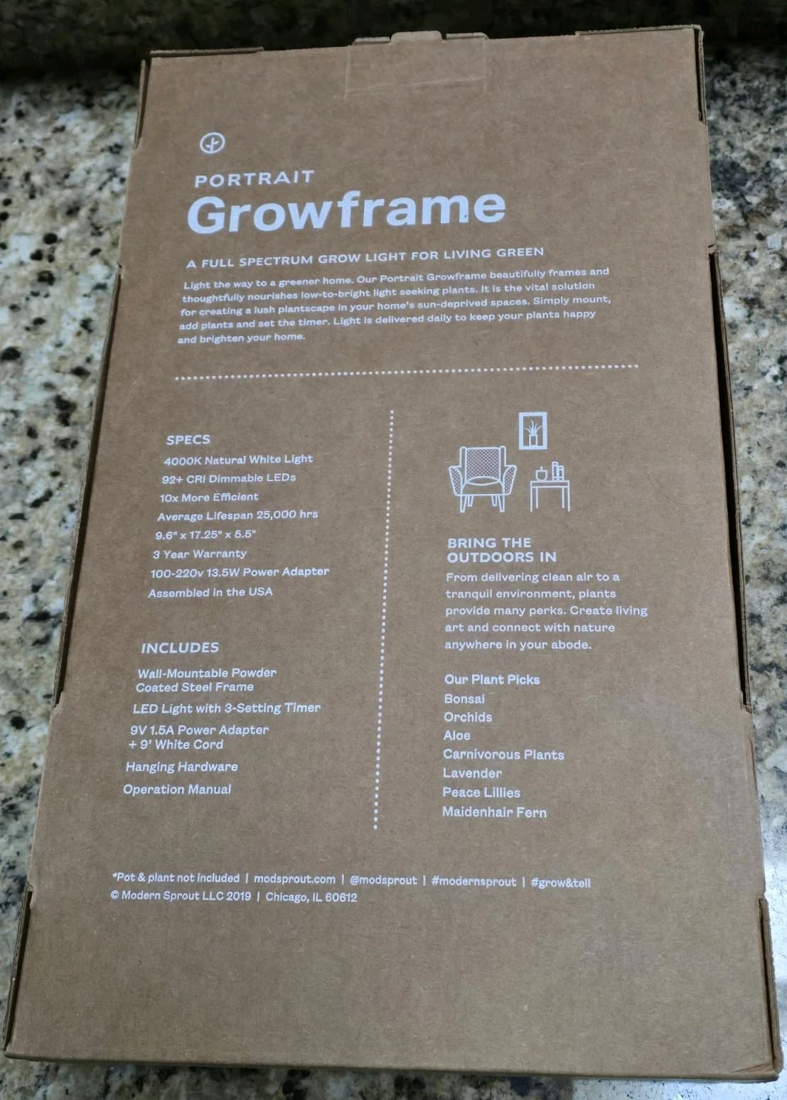 Set Of 2- Portrait Grow frame Modern Sprout Matte White  9.6" x 17.25" x 5.5 NEW 4