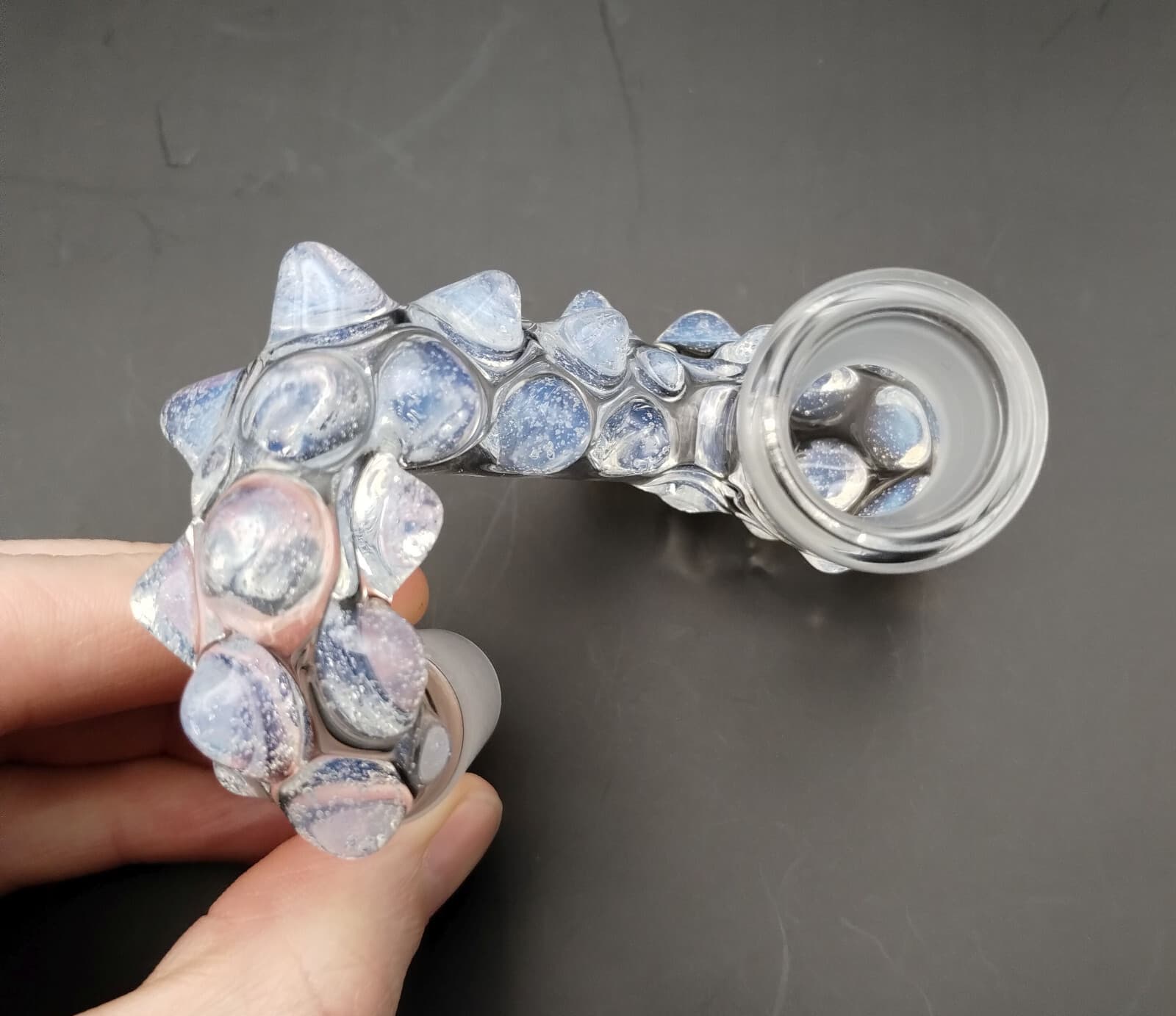 Secret White 19mm Female-Male Glass Drop Down Attachment Adapter 4