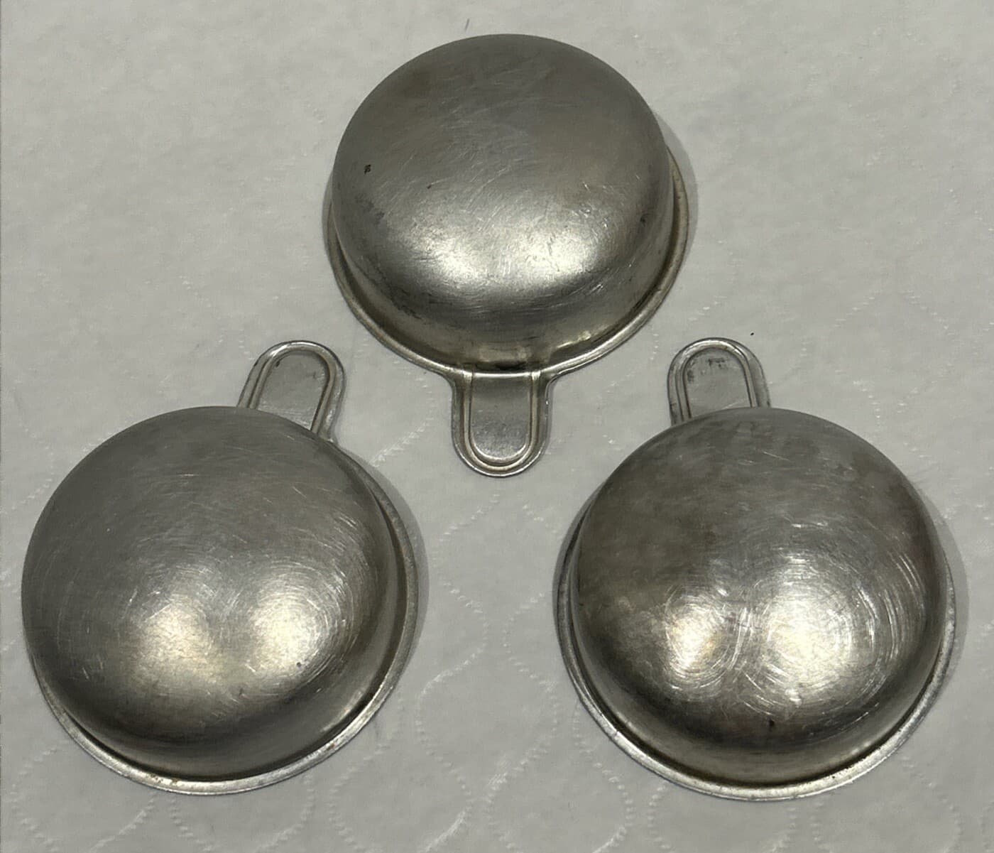 Vintage Aluminum  3 Egg Poacher Insert, 7.25” Diameter 5