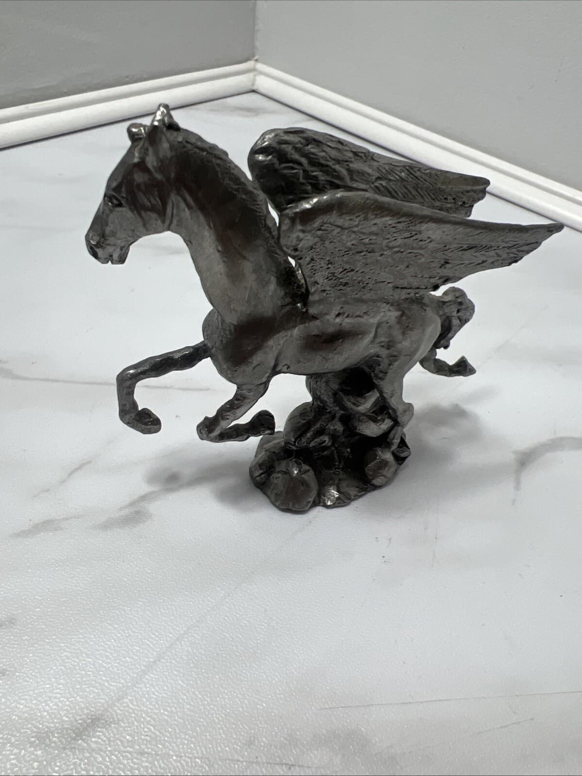 Vintage Pewter Pegasus 3" Tall Figurine Extremely Rare Perth? 4