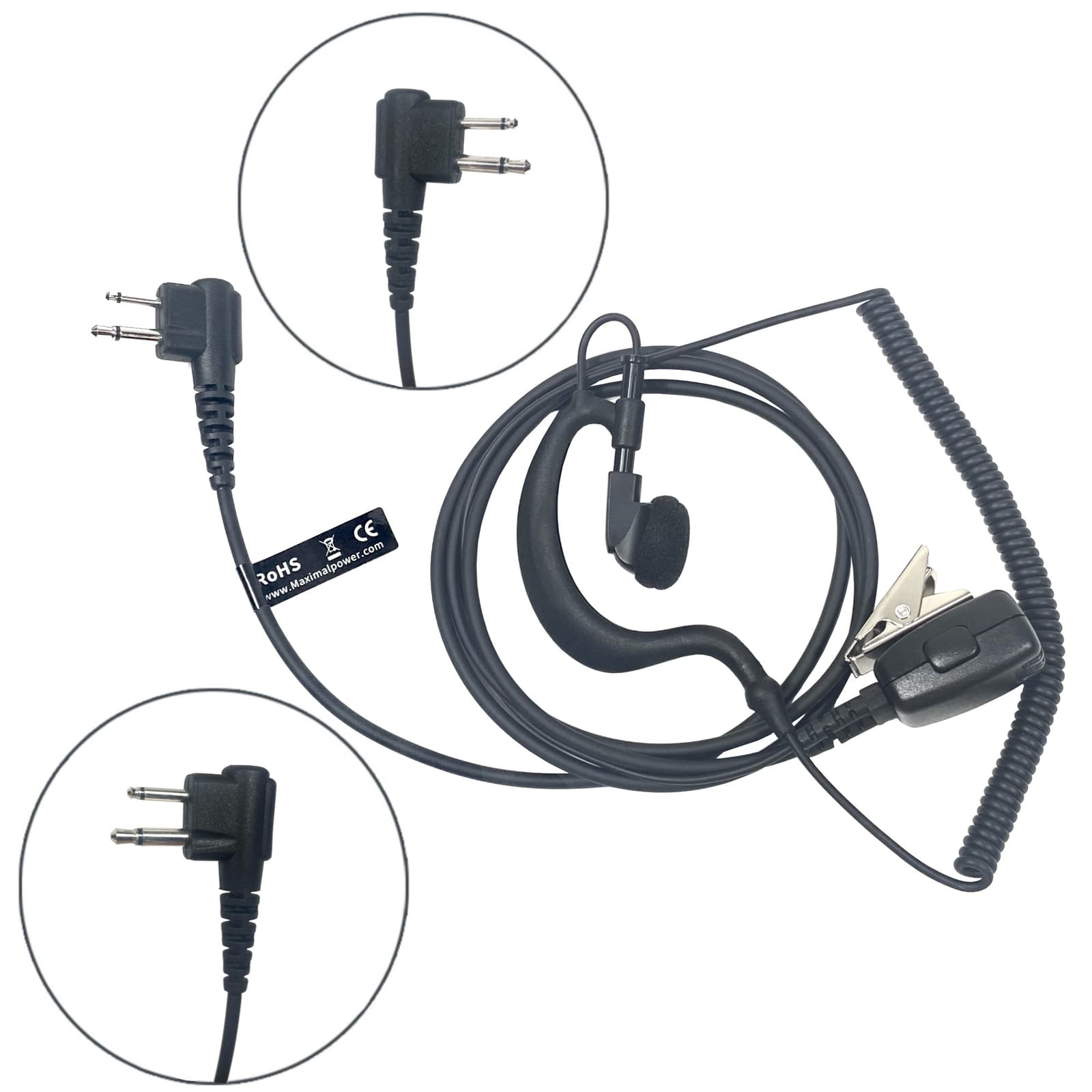 PTT Mic Swivel Earpiece for Motorola Radio Walkie Talkies CP200 CLS1110 CLS1410 3