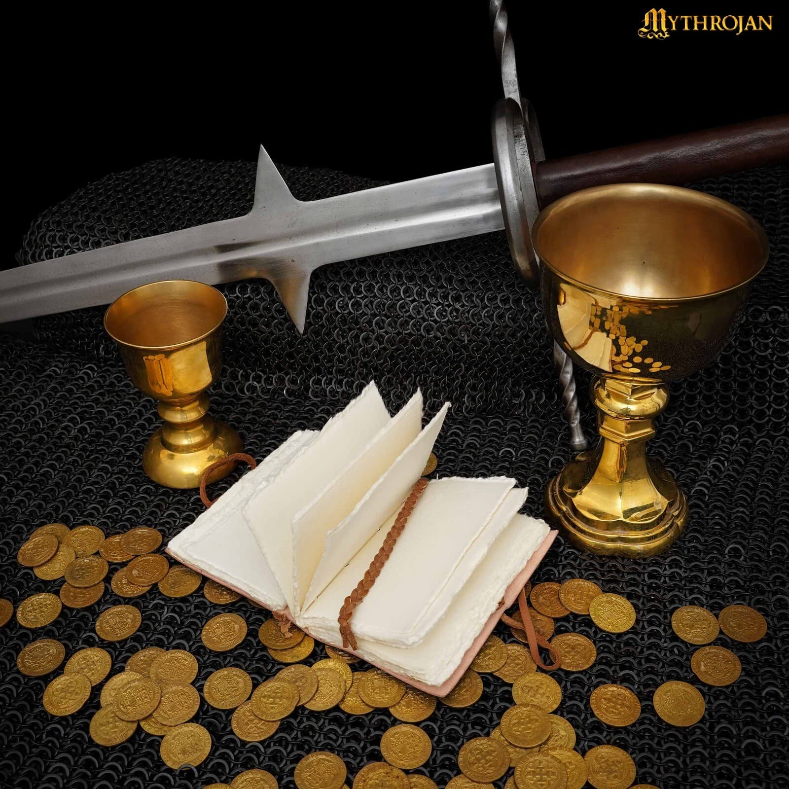 Leather Bound Journal Blank Notebook The Book of Good Thoughts Medieval Diary 2