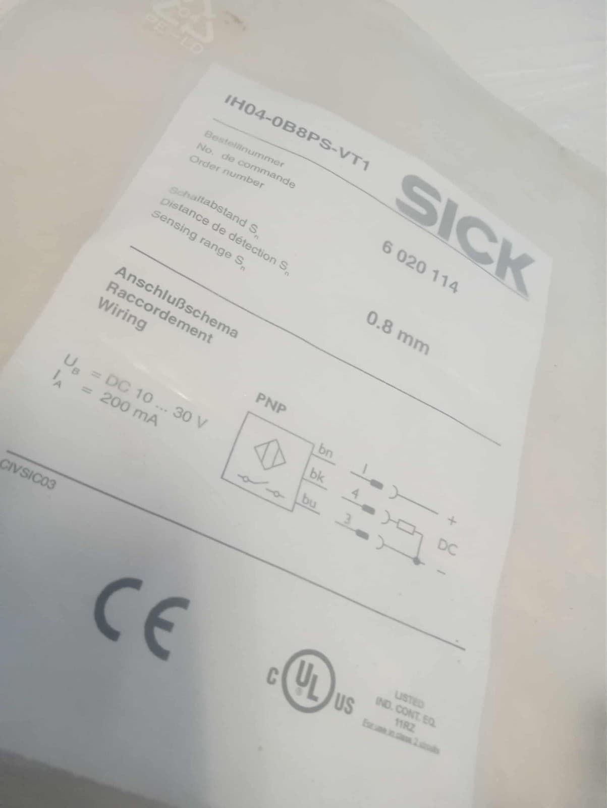 SICK 6020114 sensor IH04-0B8PS-VT1 dia-Ø 4 mm Switching frequency 5,000 Hz, 4