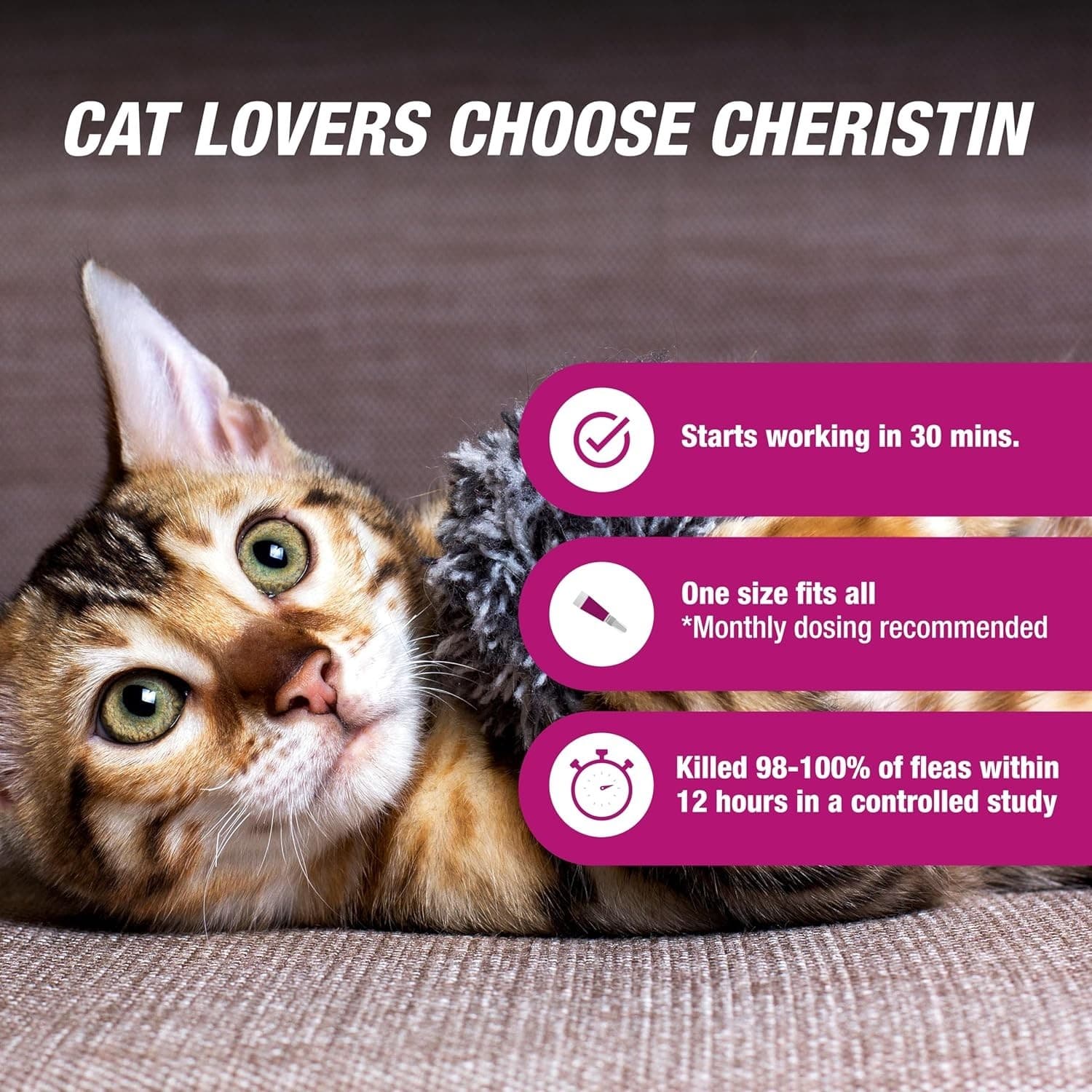 Cheristin Flea Treatment & Prevention for Cats | Fast acting topical flea tre... 3
