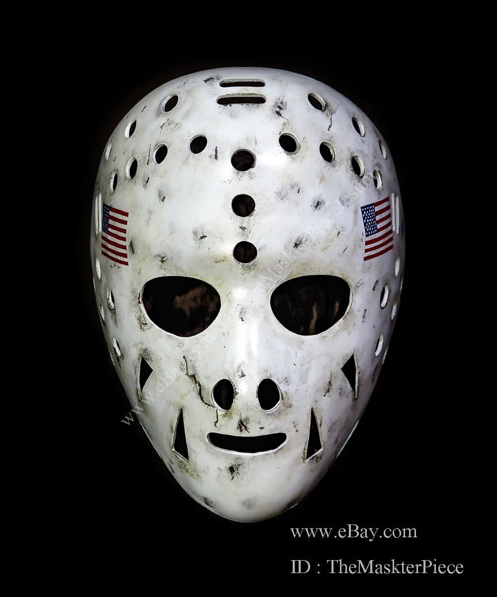 Ice Hockey Mask Goalie Helmet Wearable Home Decor Jim Craig Worn-out G165 2