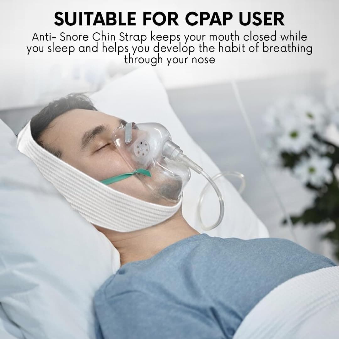 Bistras Super Deluxe White Chin Strap for Cpap Users - anti Dry Mouth- anti Snor 6