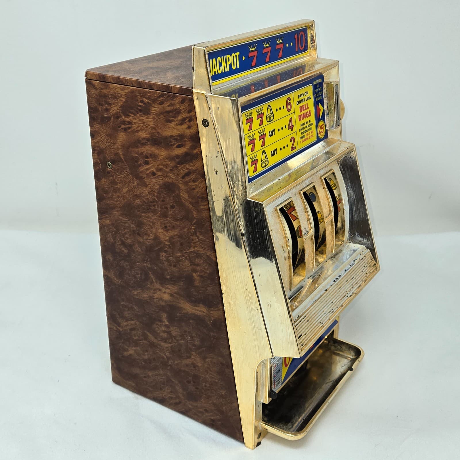 VINTAGE WACO CASINO SEVEN 777 TOY SLOT MACHINE BANK MADE IN JAPAN WORKS 6