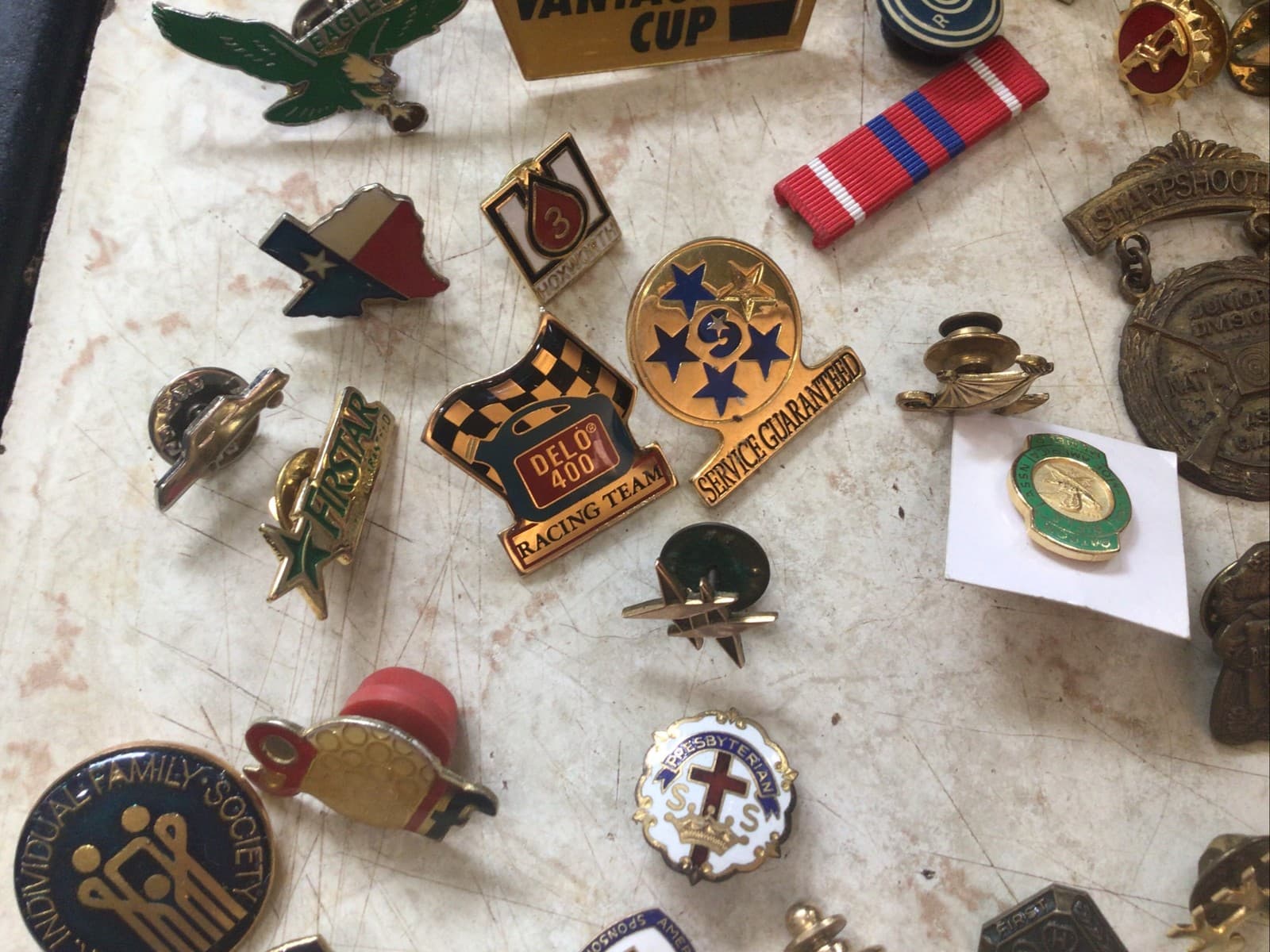 Mixed Lot Of 100 Pins, Metals Or tie Tacks- Different Genre- Military, States….. 5