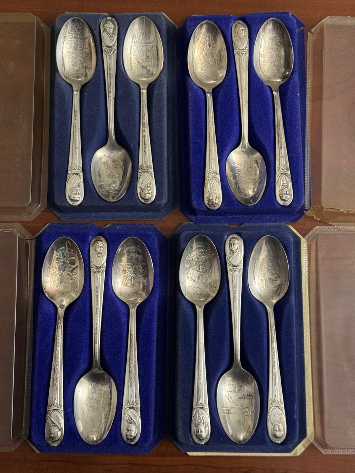 Set Of 12 Wm Rogers Mfg Co IS Silver Plate US Presidential Souvenir Spoons 2