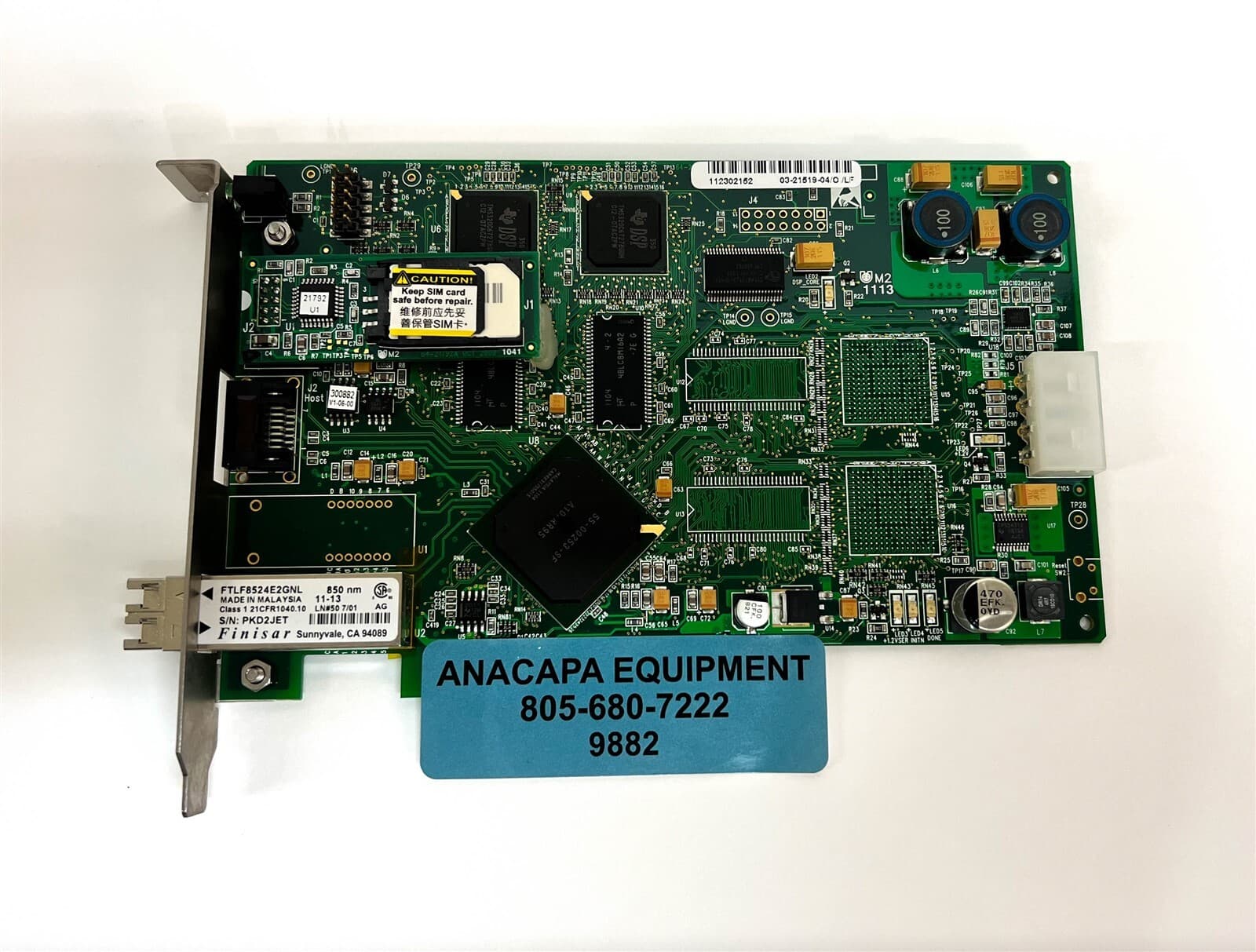 03-21519-04/O/LF PCIE Card SATA & Fiber Optic Ports from Working ASM (9882) M