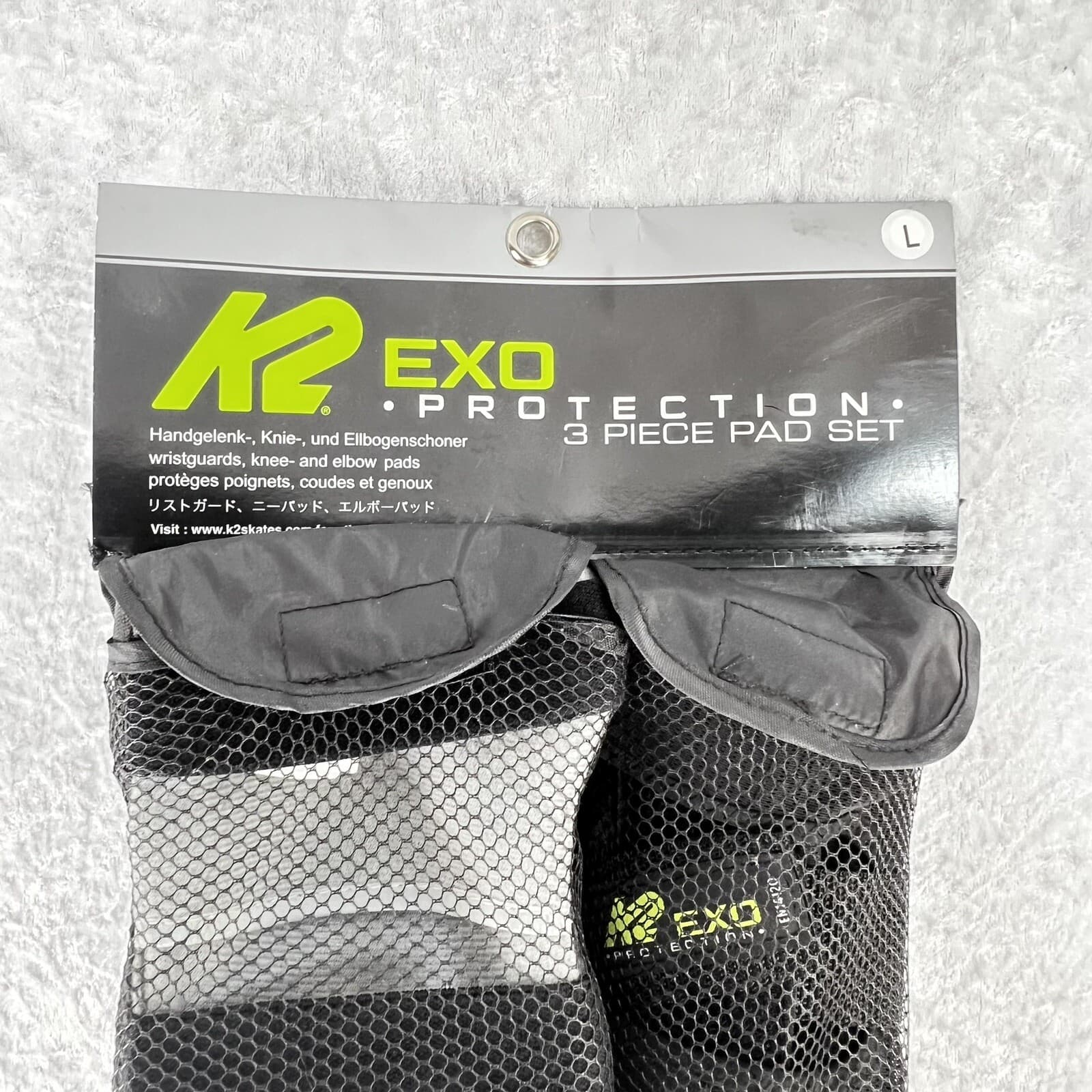 K2 EXO Skate Protection 3 Piece Pad Set - Adult Size Large - Black 2