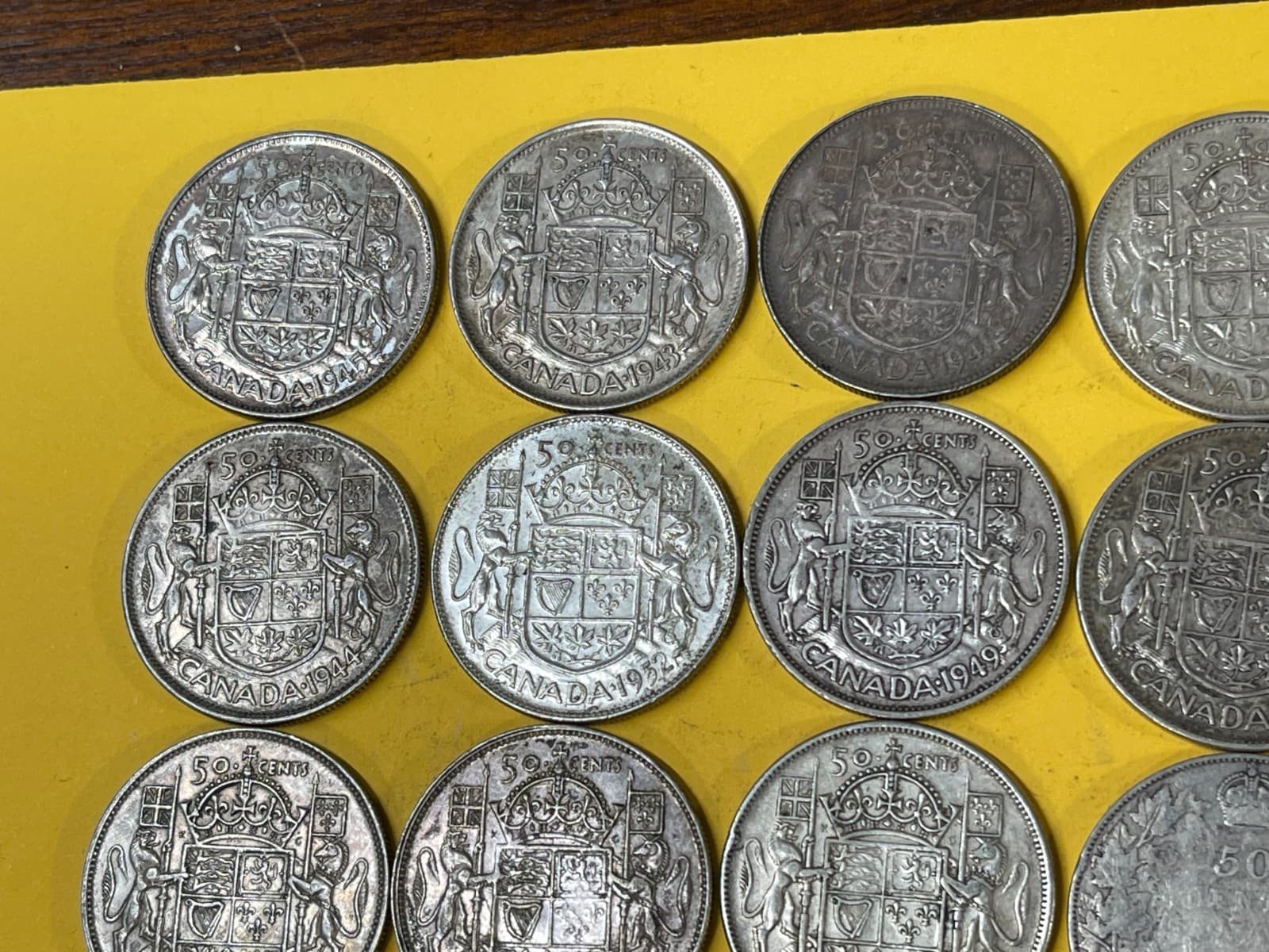 Assorted Early Canada 50 Cents 20 Silver Coins Lot High Value 090125 5