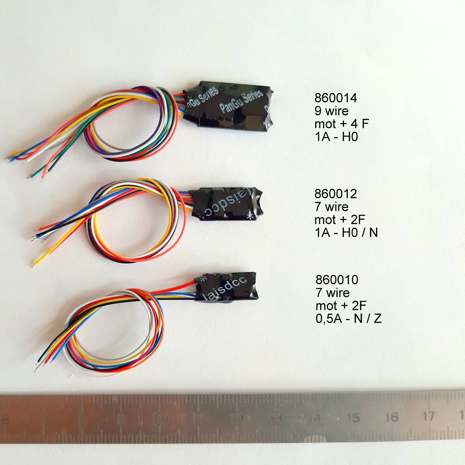 9-wire decoder H0 scale, DCC motor + 4F digital decoder LaisDcc 860014 4